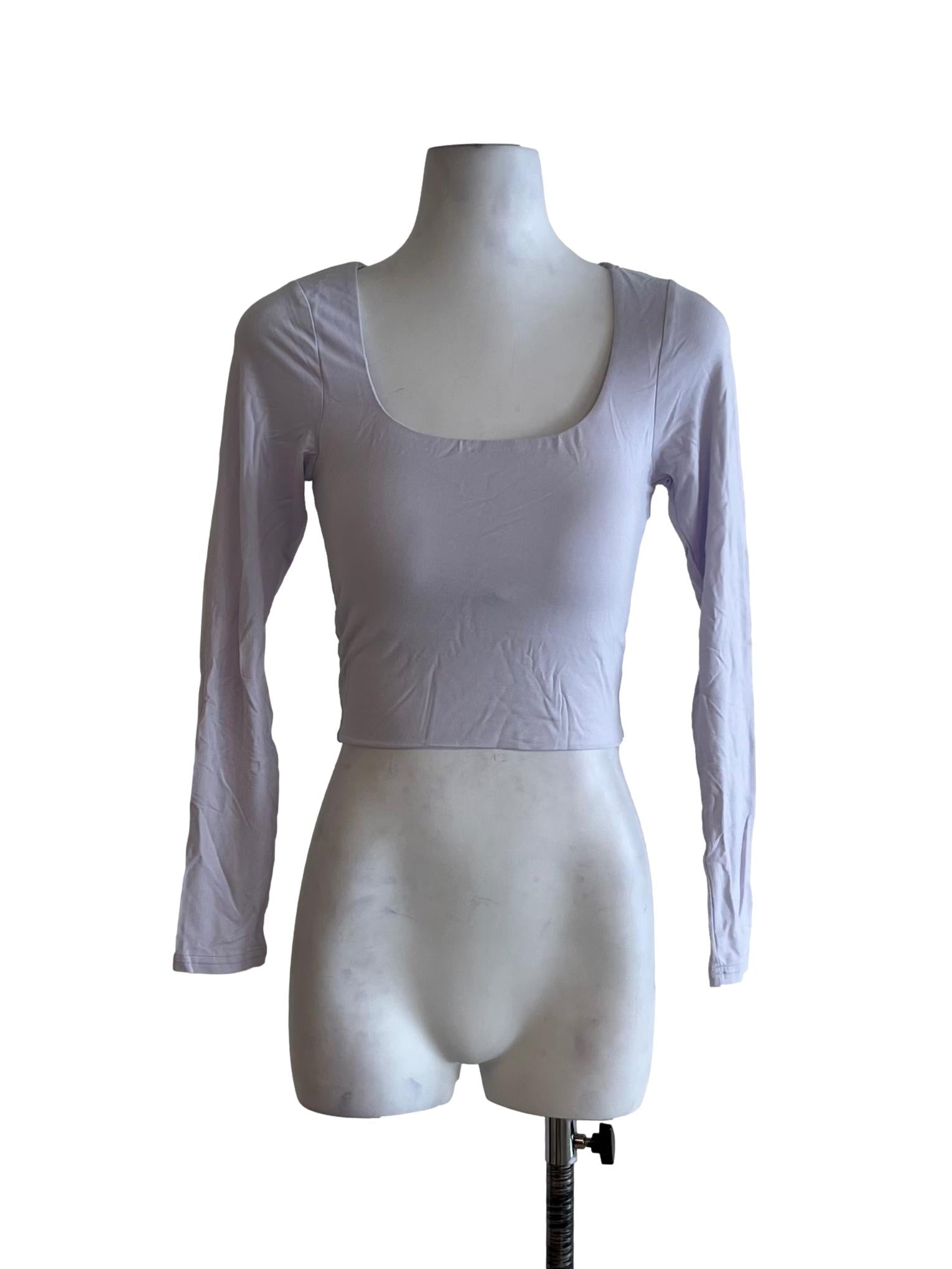 Heather Purple Square Neckline Blouse