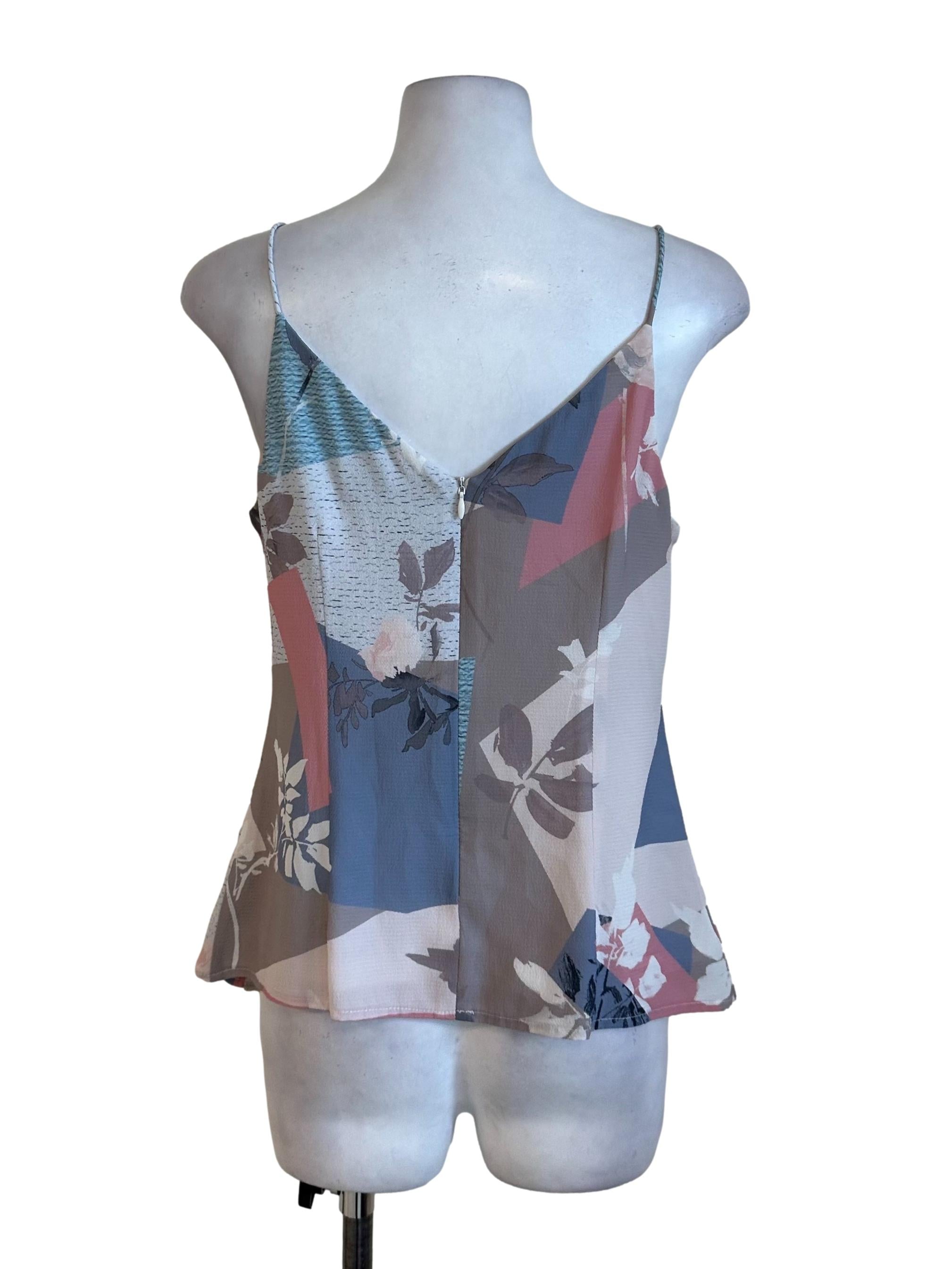 Multicolour Pattern Side Pleated Top