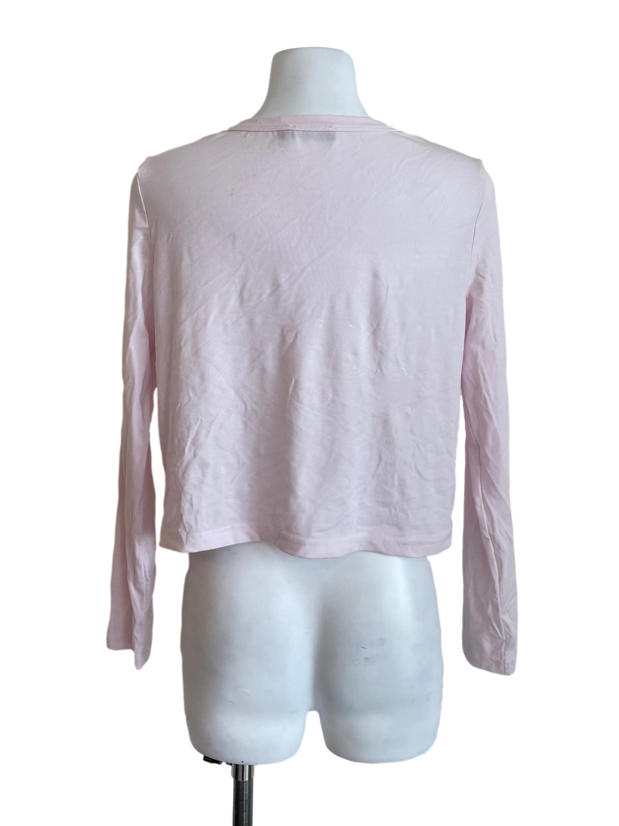 Pale Pink V Neck Thin Cardigan