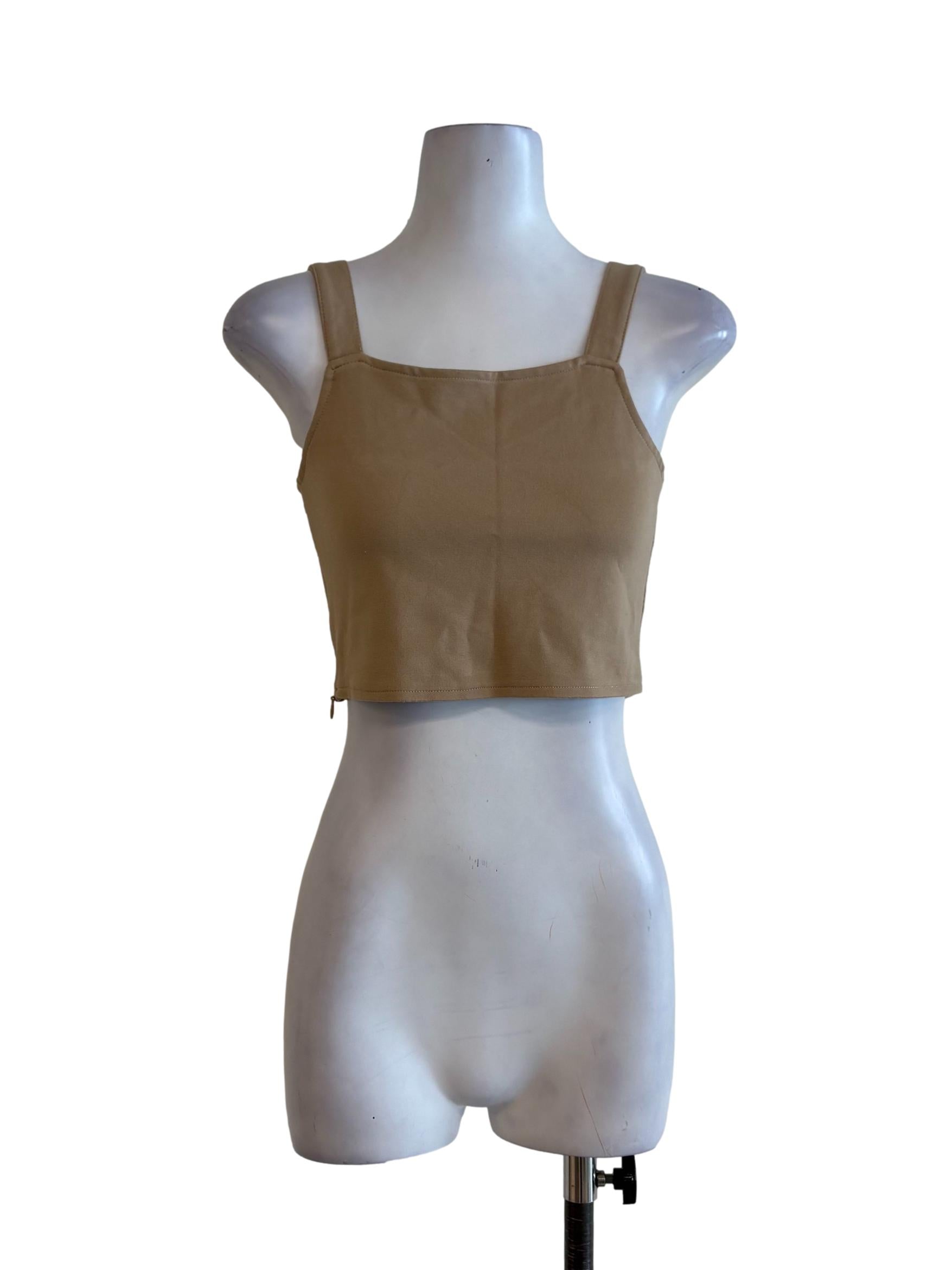 Oat Fitted Cropped Tank Top