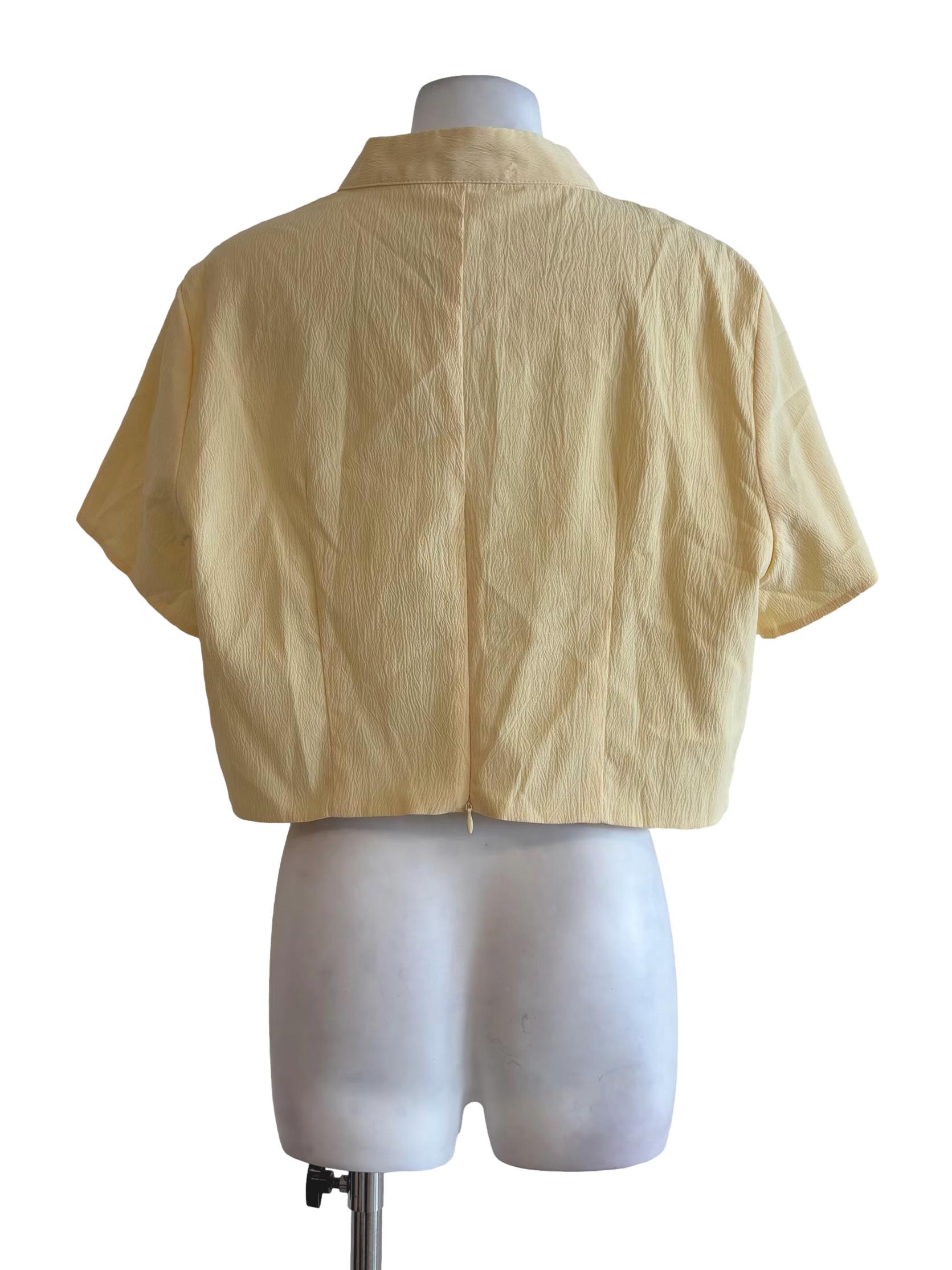 Mellow Yellow Short Sleeve Ribbon Blouse