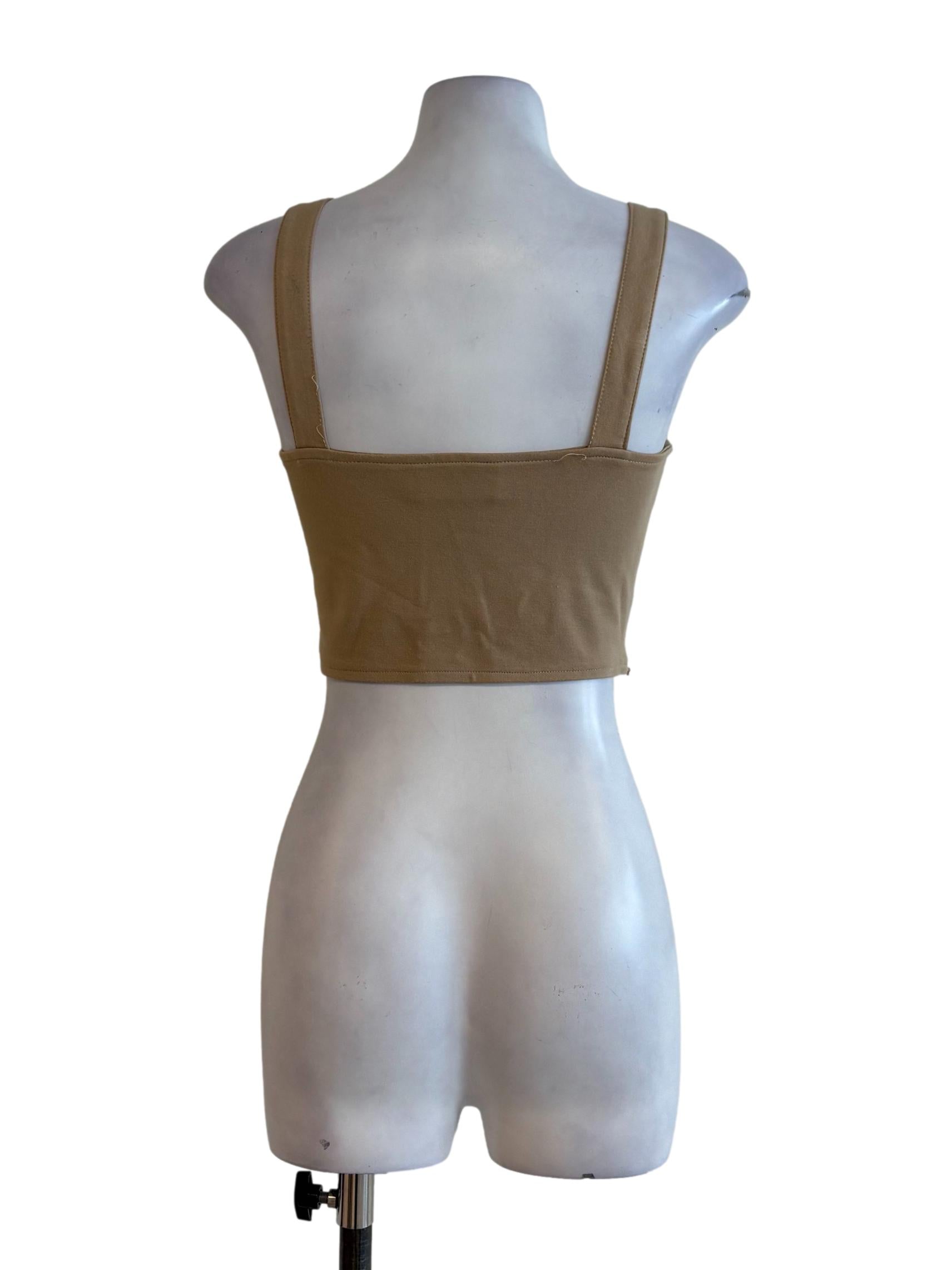 Oat Fitted Cropped Tank Top