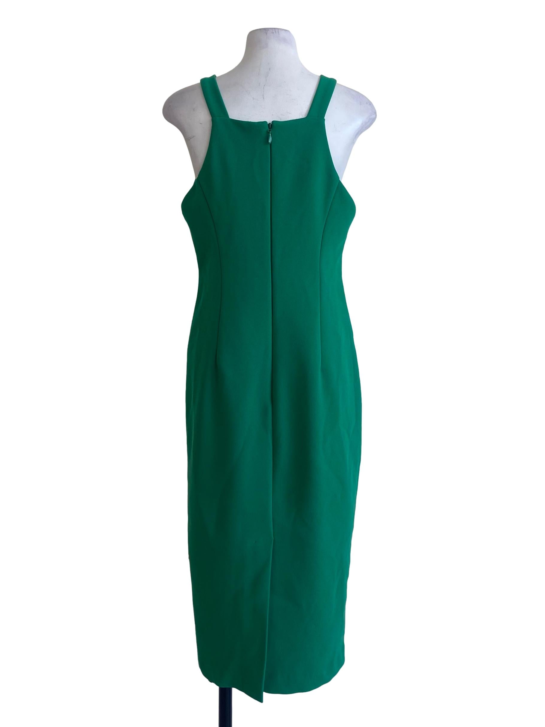 Parakeet Green Sleeveless Slit Dress