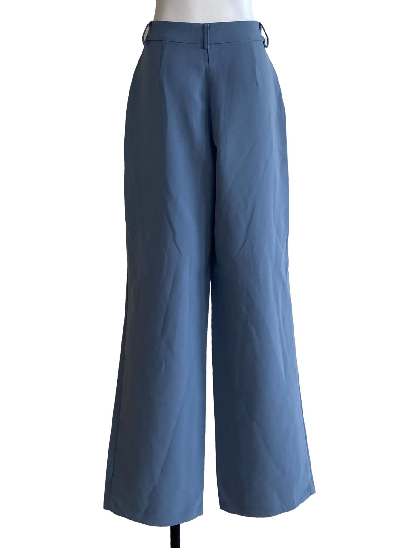 Stone Blue Twill Formal Pants