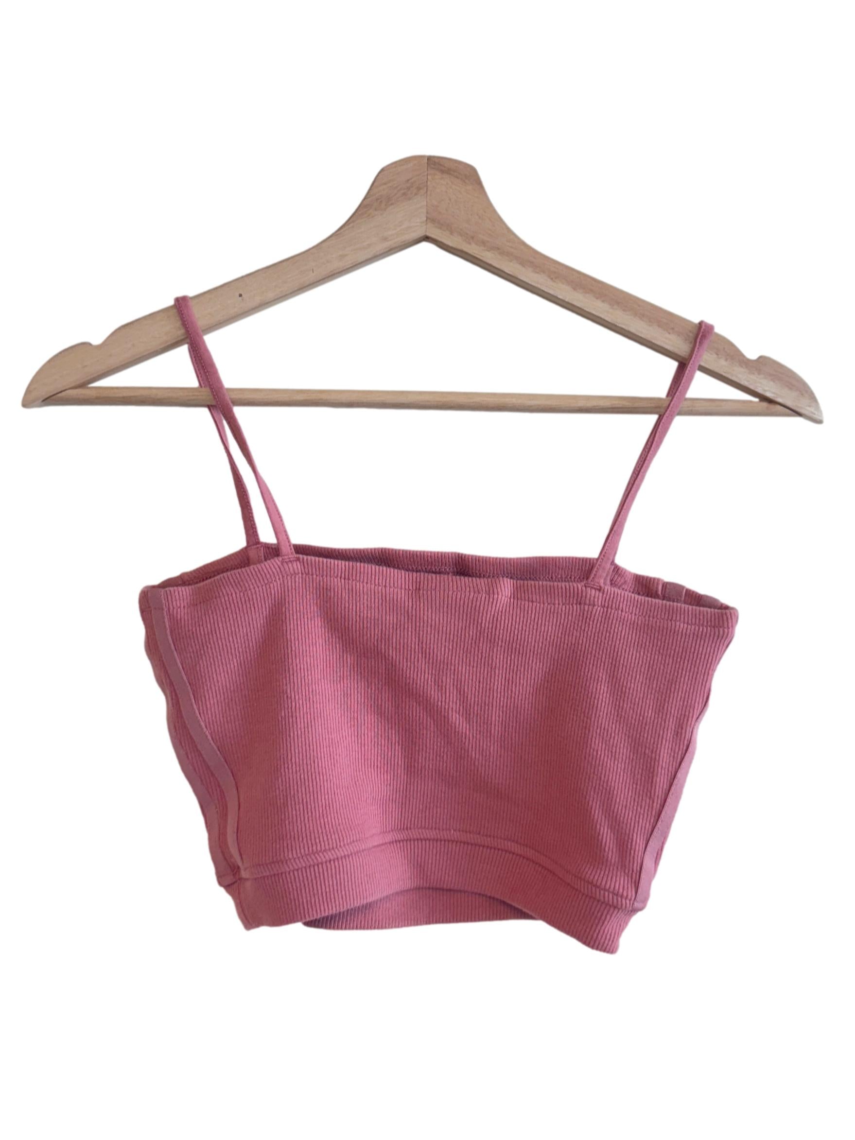 Pink Textured Crop Top