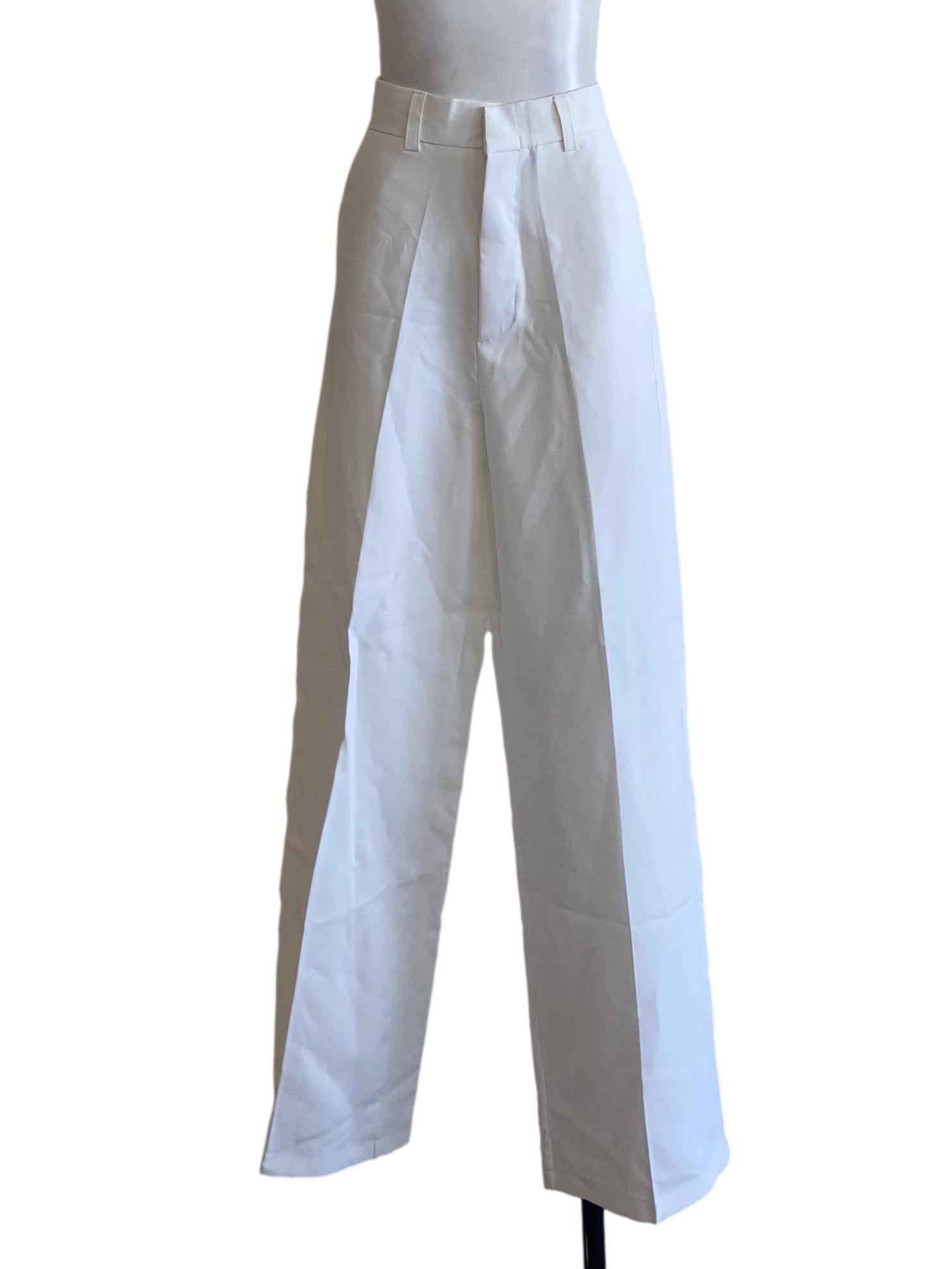 White Twill Formal Long Pants