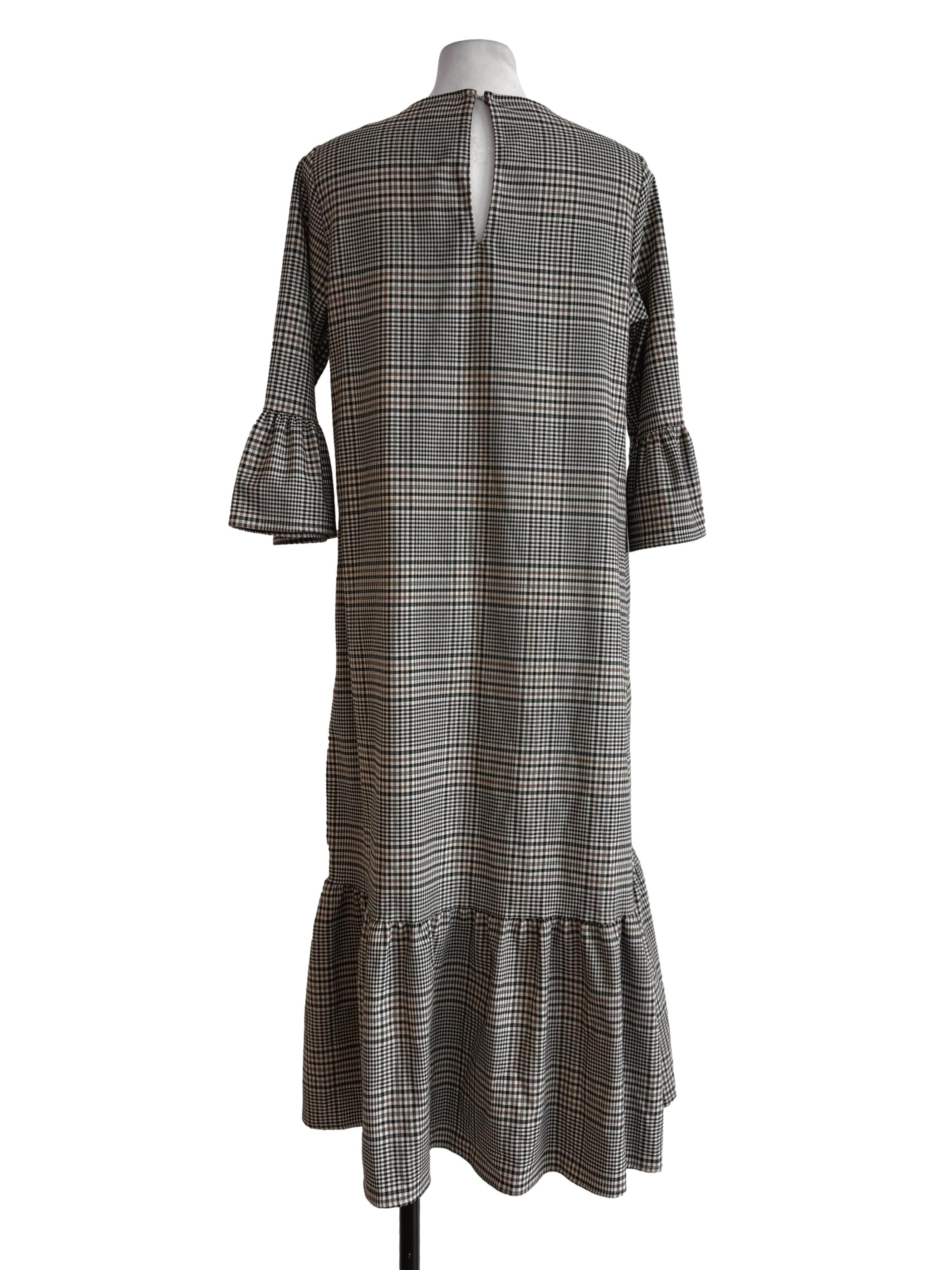 Multicolor Gingham Long Sleeve Dress