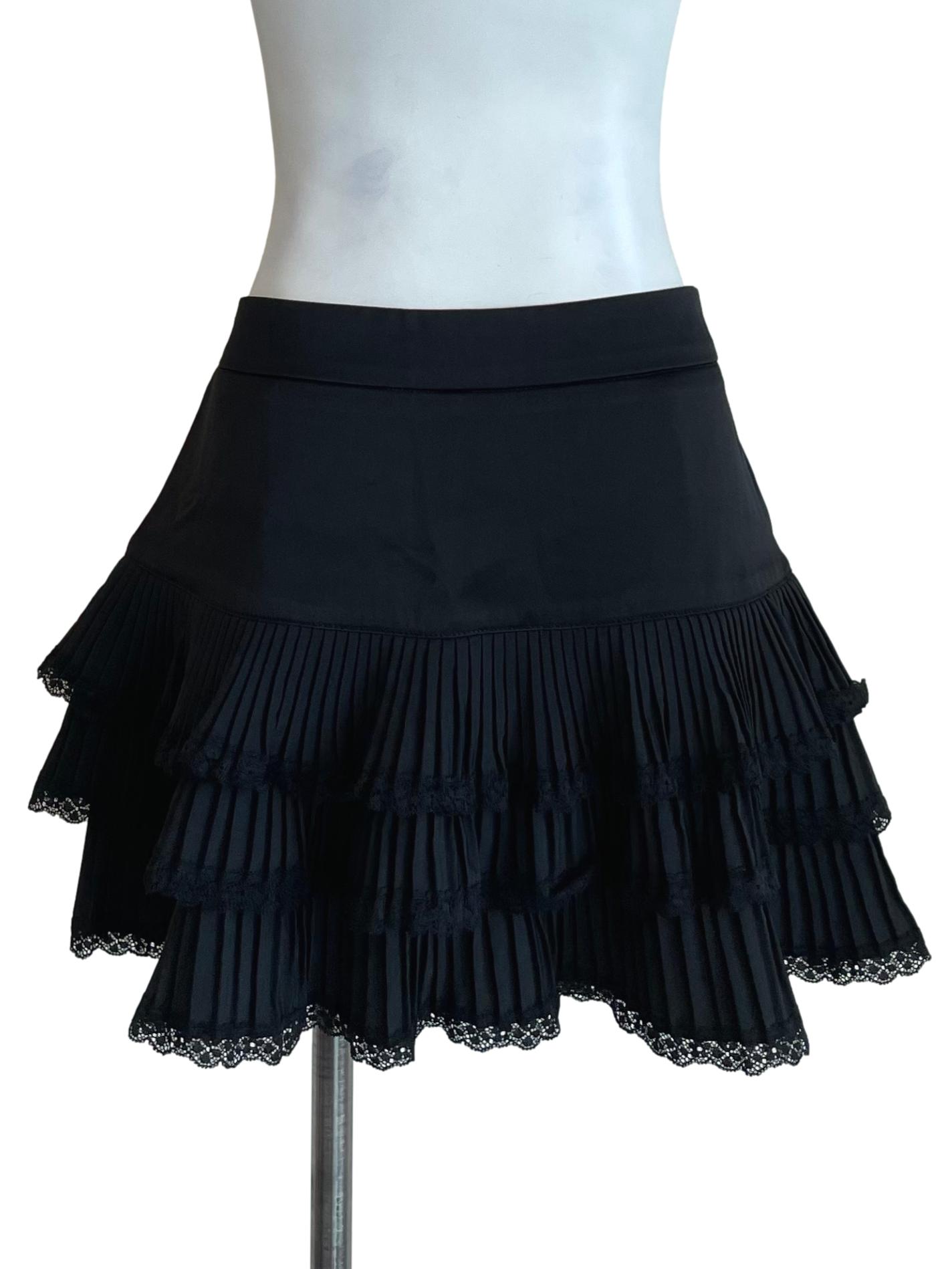 Black Accordion Layer Skirt