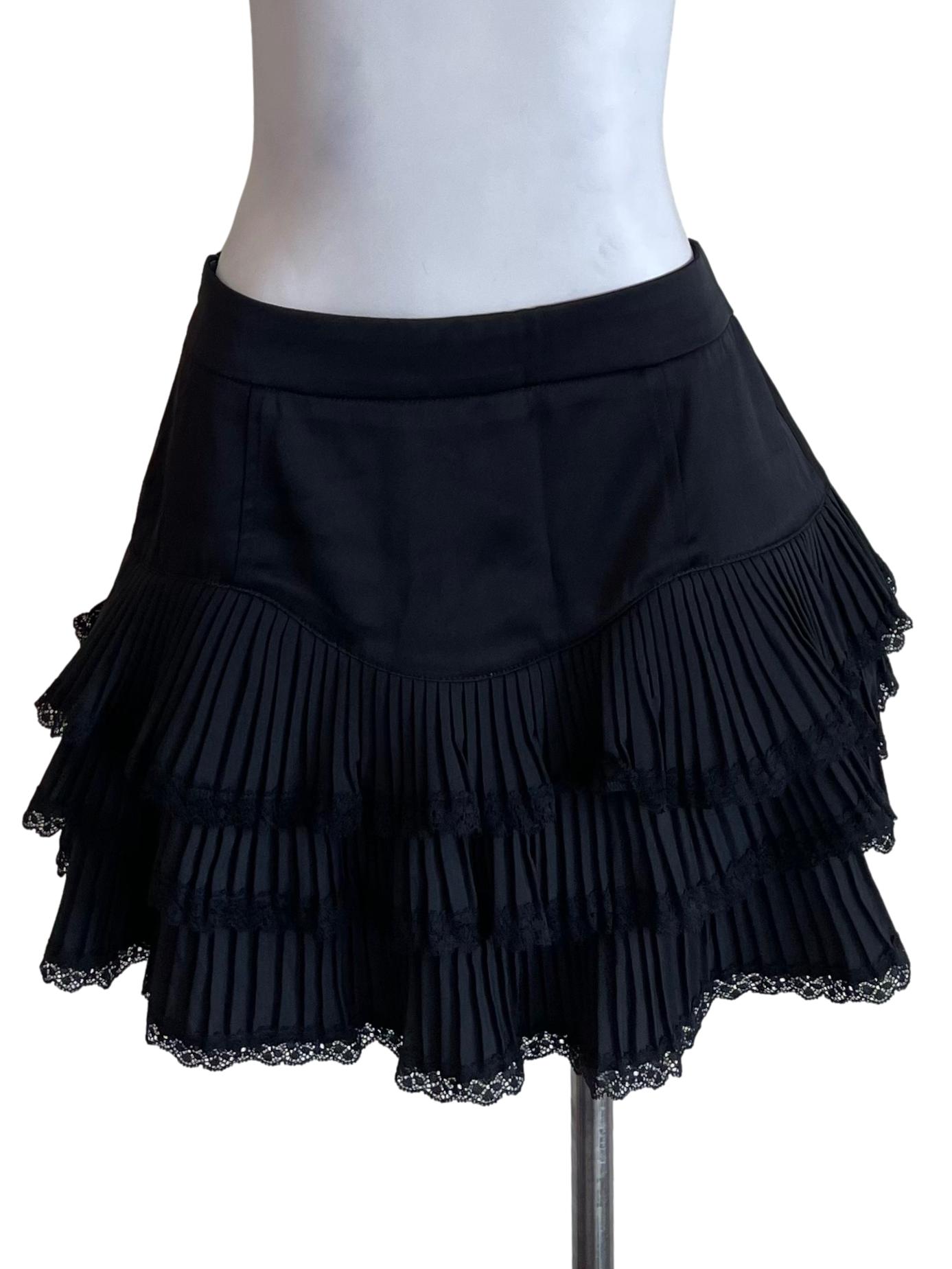 Black Accordion Layer Skirt