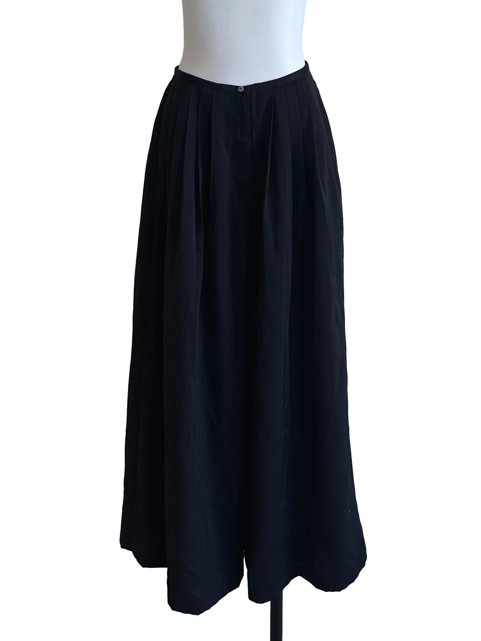 Black Wide-Leg Gathered Pants OSN