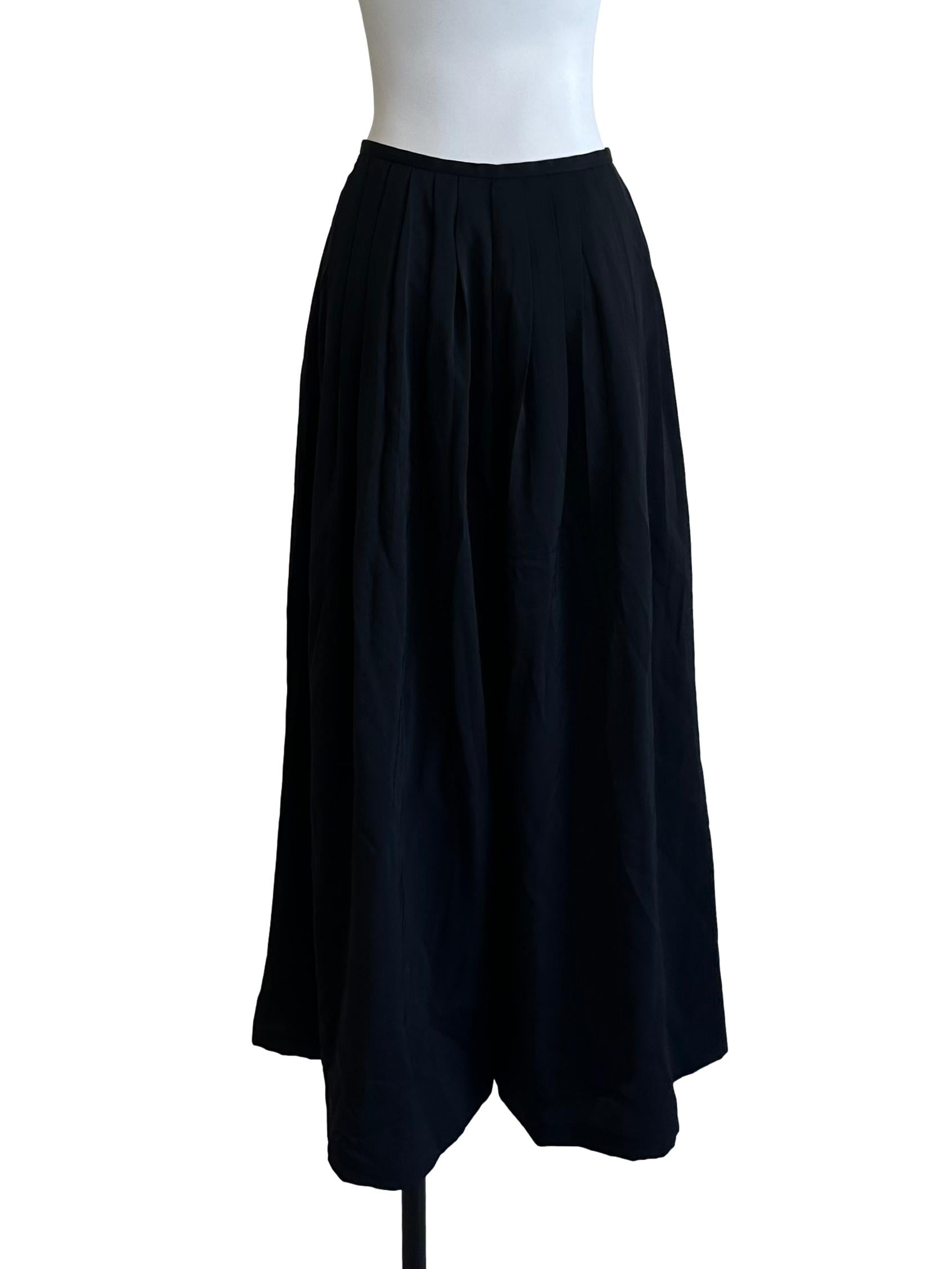 Black Wide-Leg Gathered Pants OSN