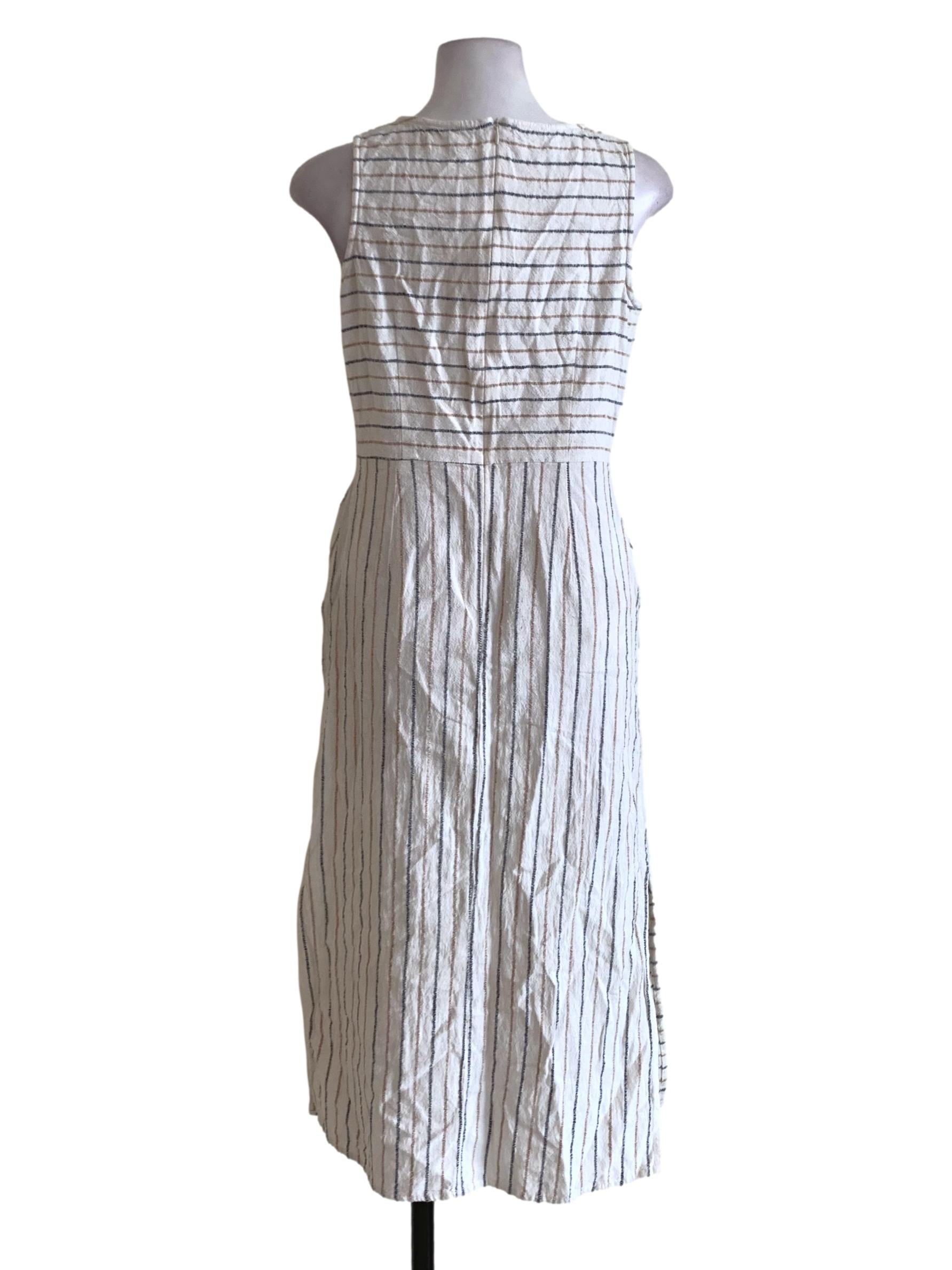 White Awning Stripe A-Line Dress
