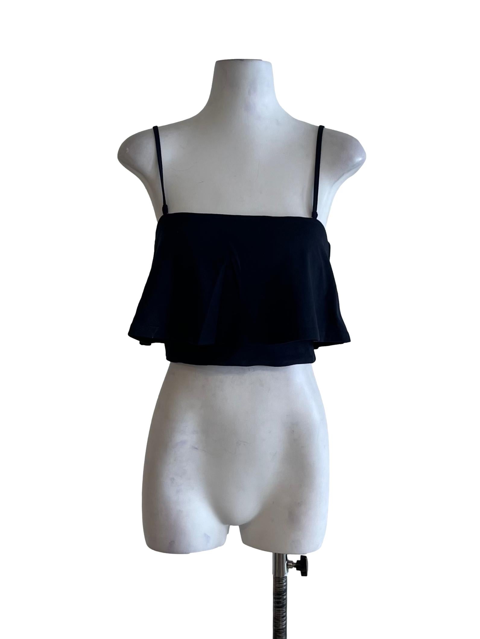 Navy Blue Spaghetti Strap Flared Top