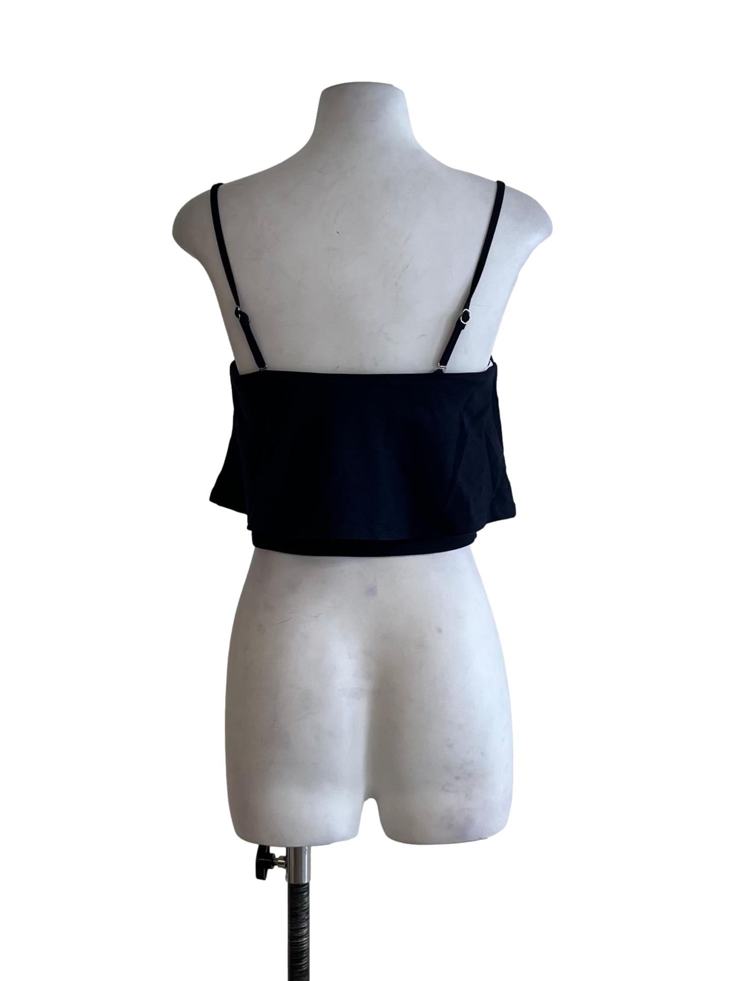 Navy Blue Spaghetti Strap Flared Top