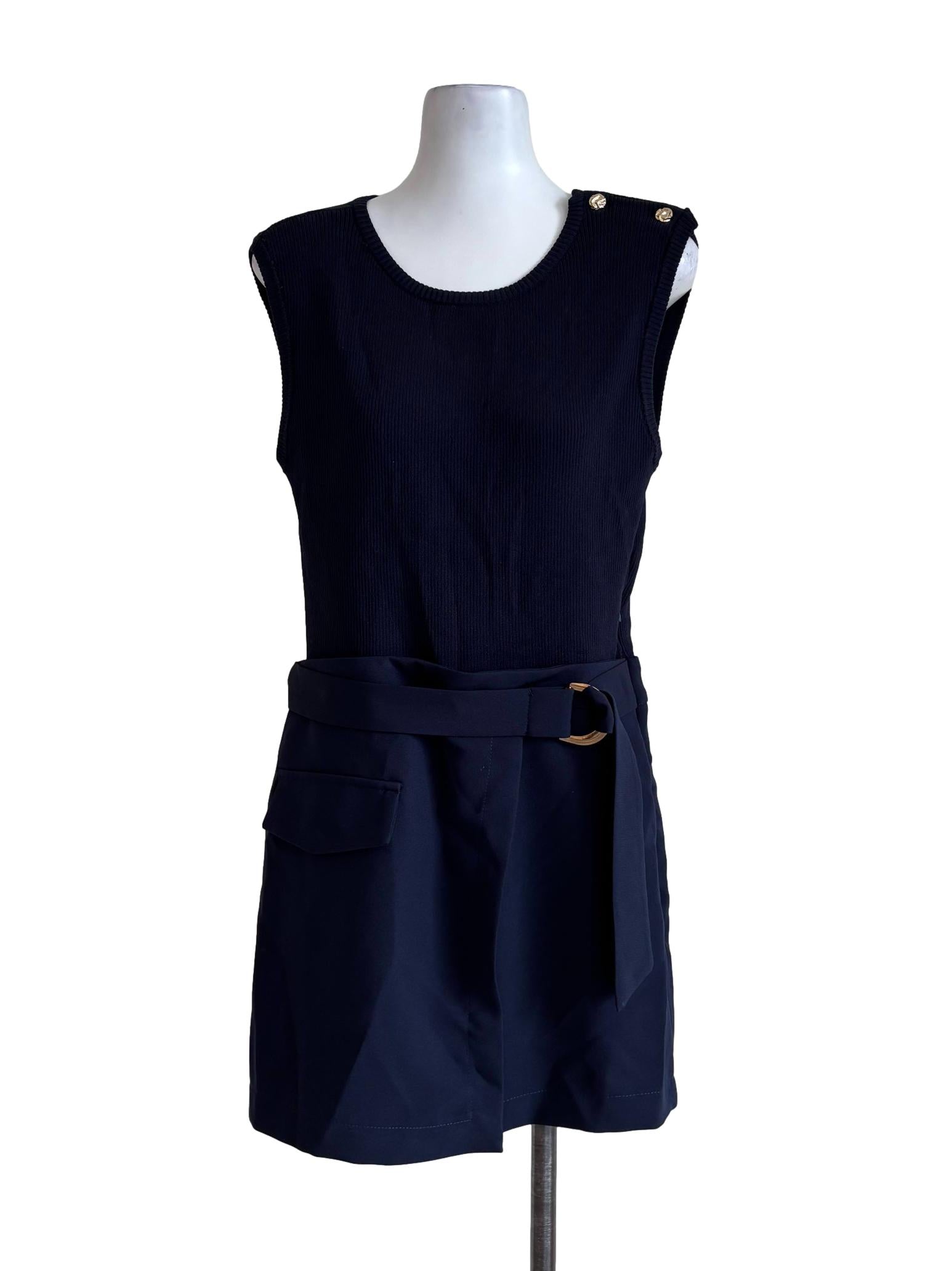 Midnight Blue Sleeveless Rompers