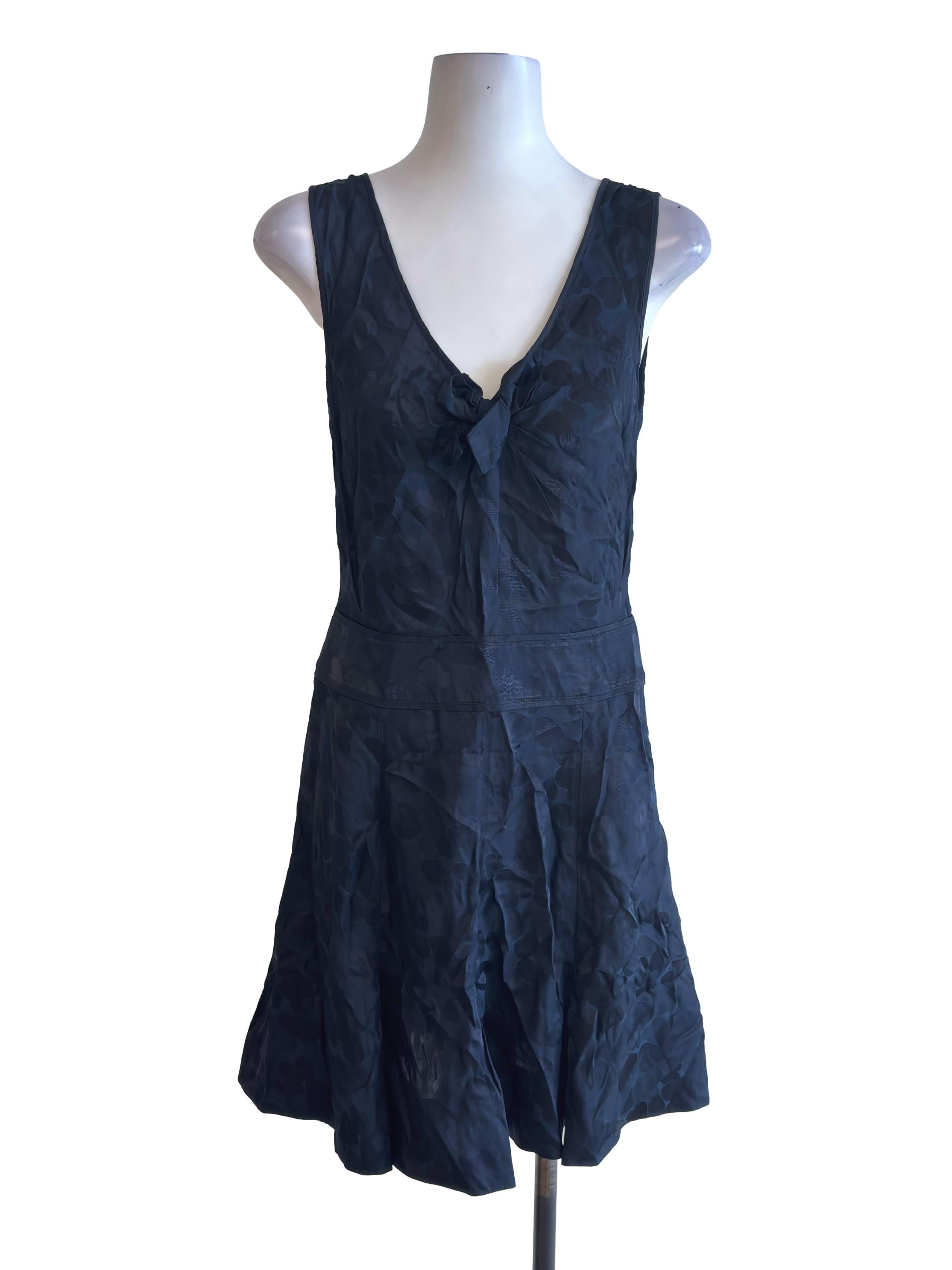Indigo Blue Ribbon Silk Dress