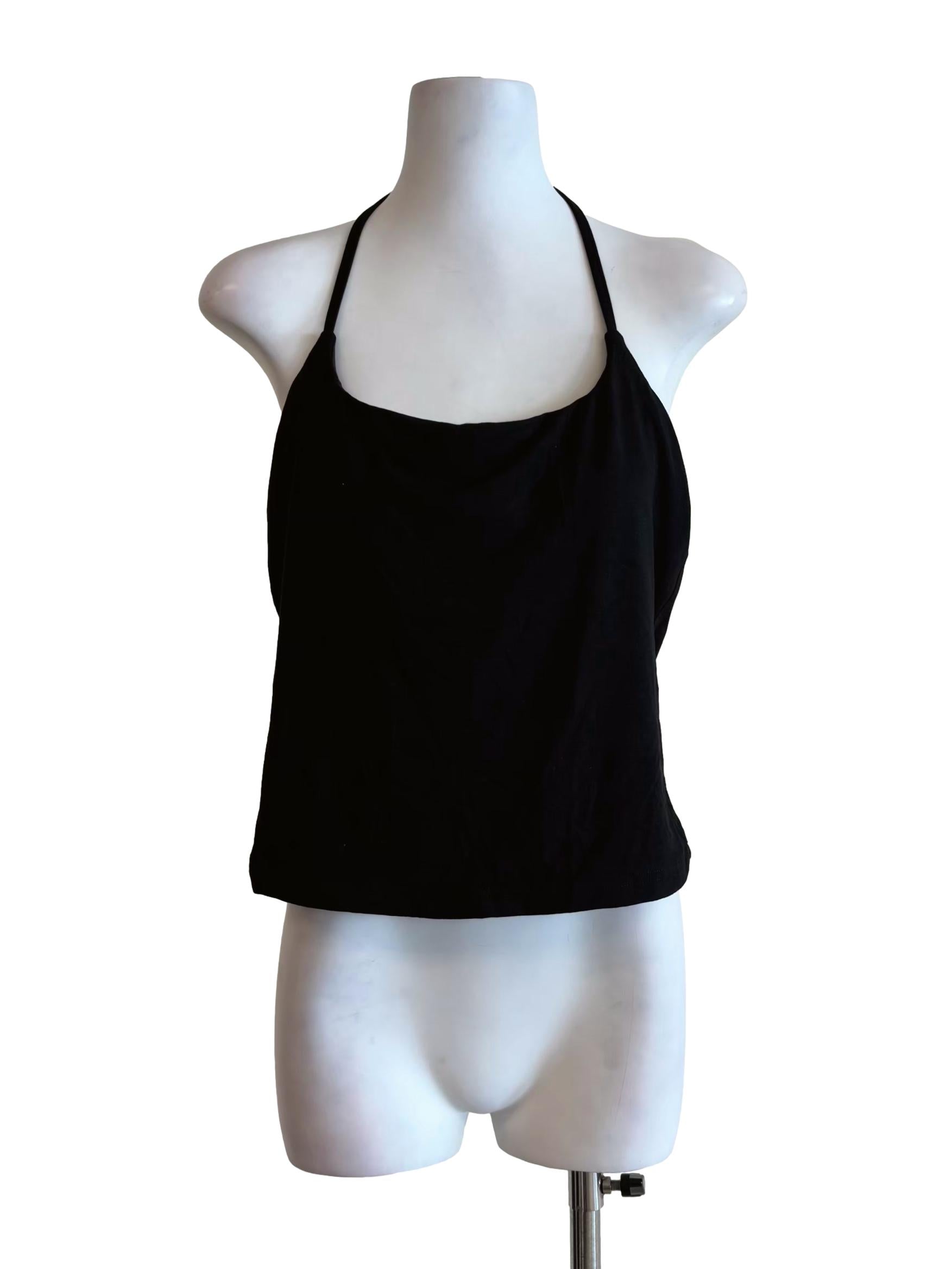 Night Black Backless Halter Top