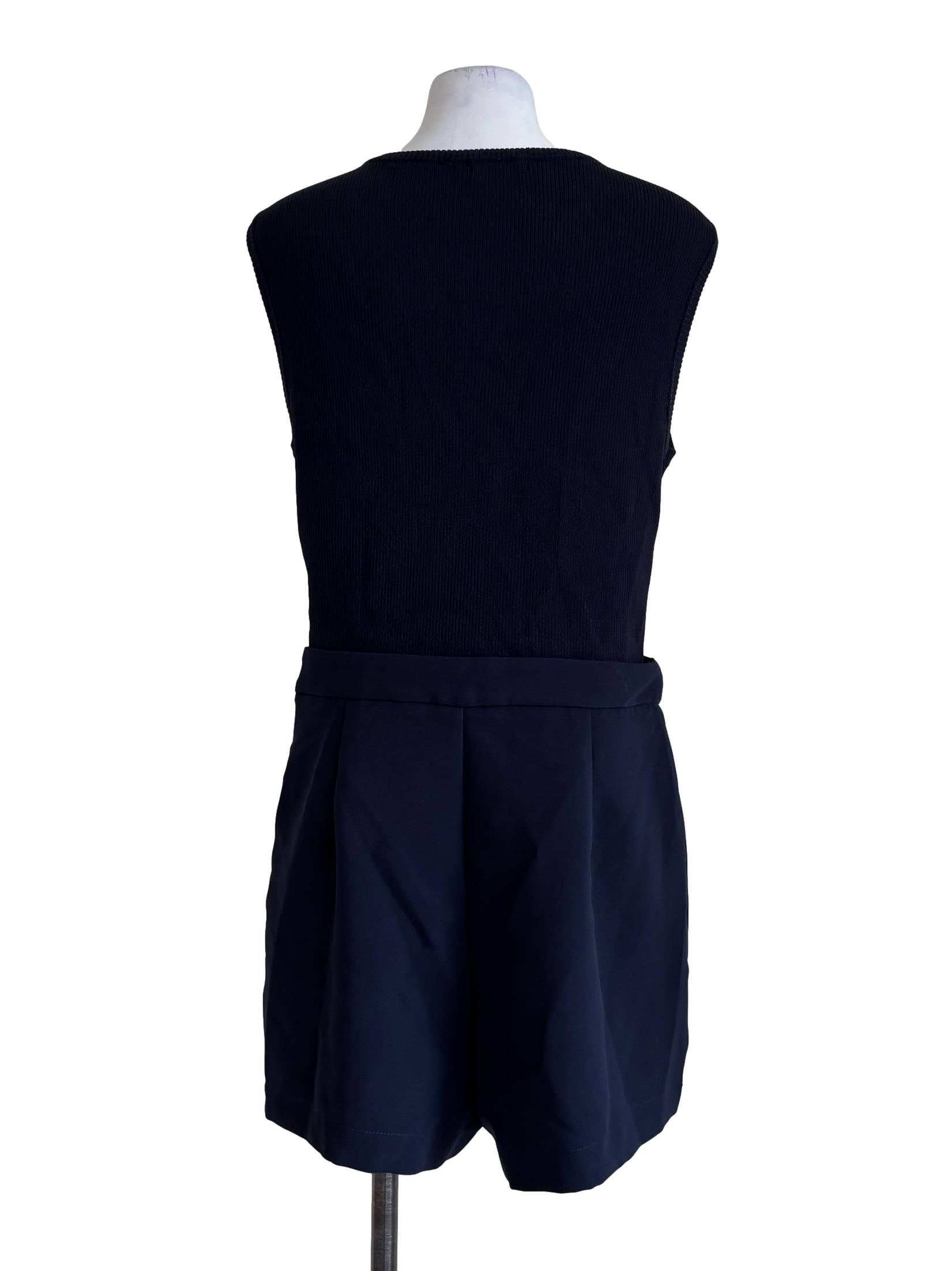 Midnight Blue Sleeveless Rompers