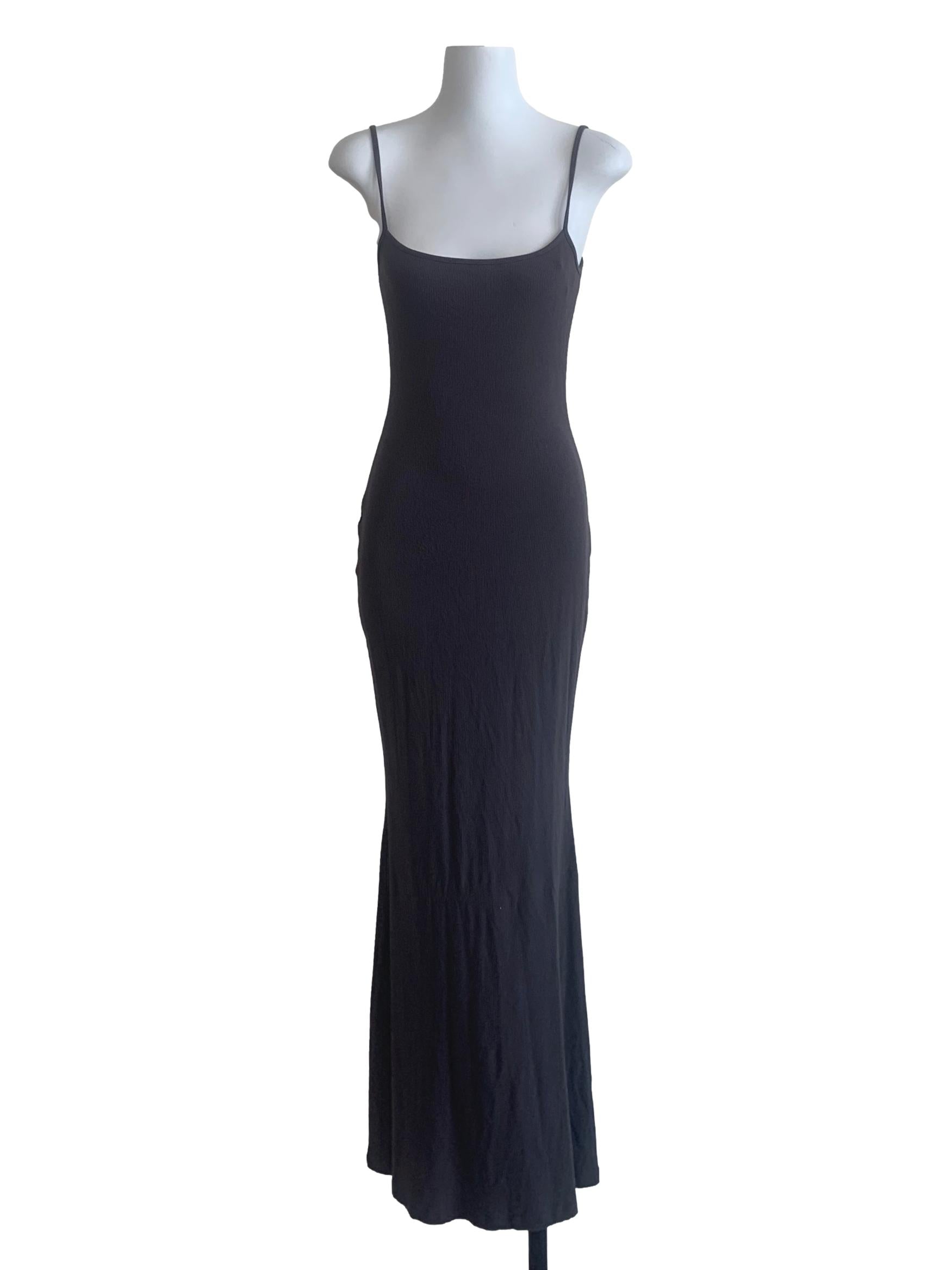 Dark Grey Spaghetti Strap Bodycon Dress