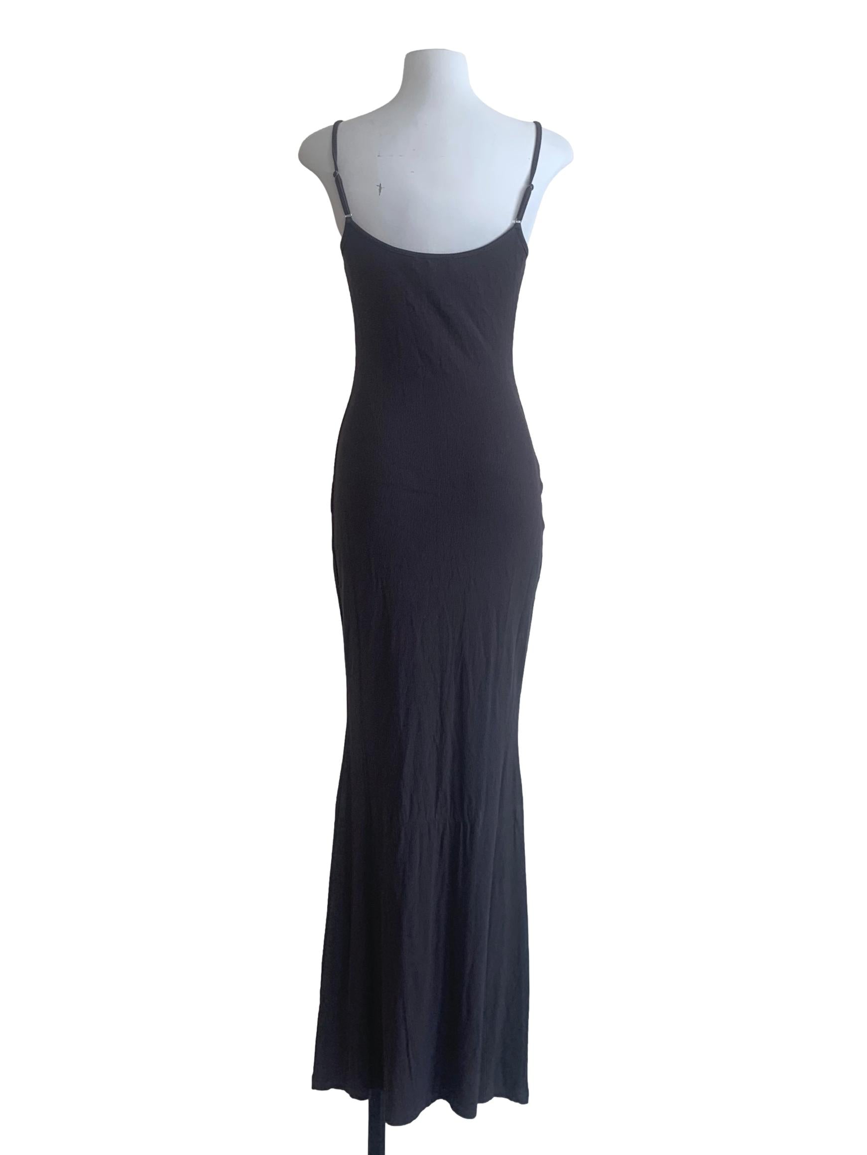 Dark Grey Spaghetti Strap Bodycon Dress