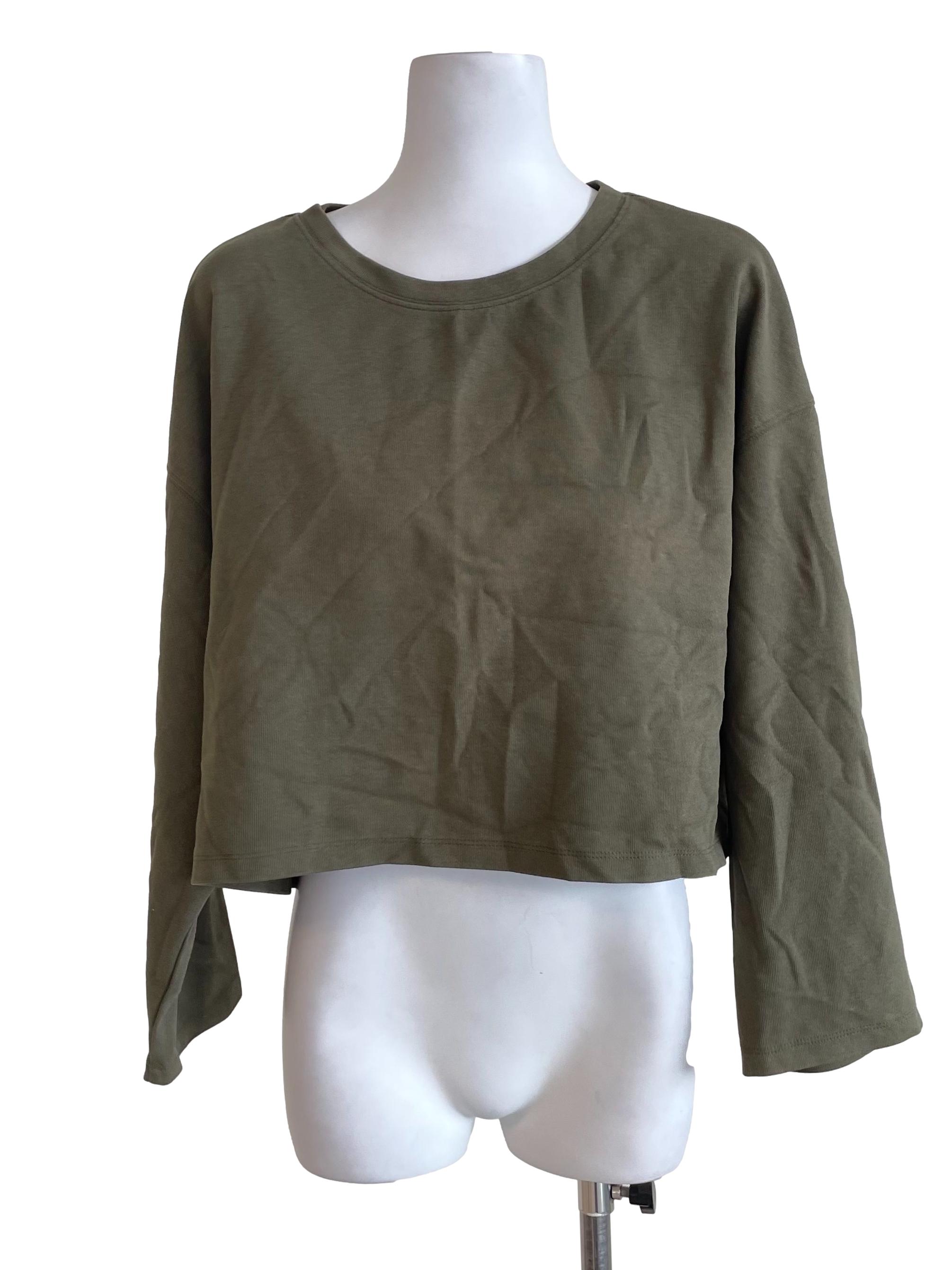 Olive Green Cropped Sweater