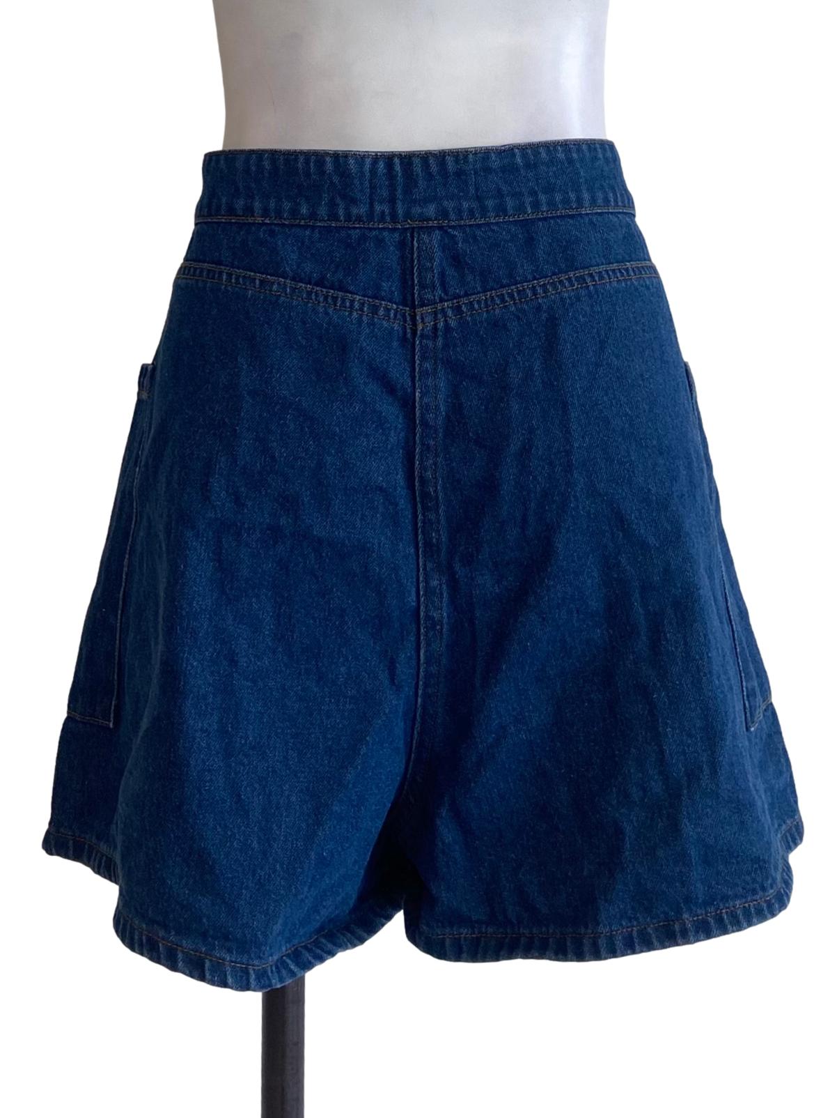 Blue Herringbone Short Jeans