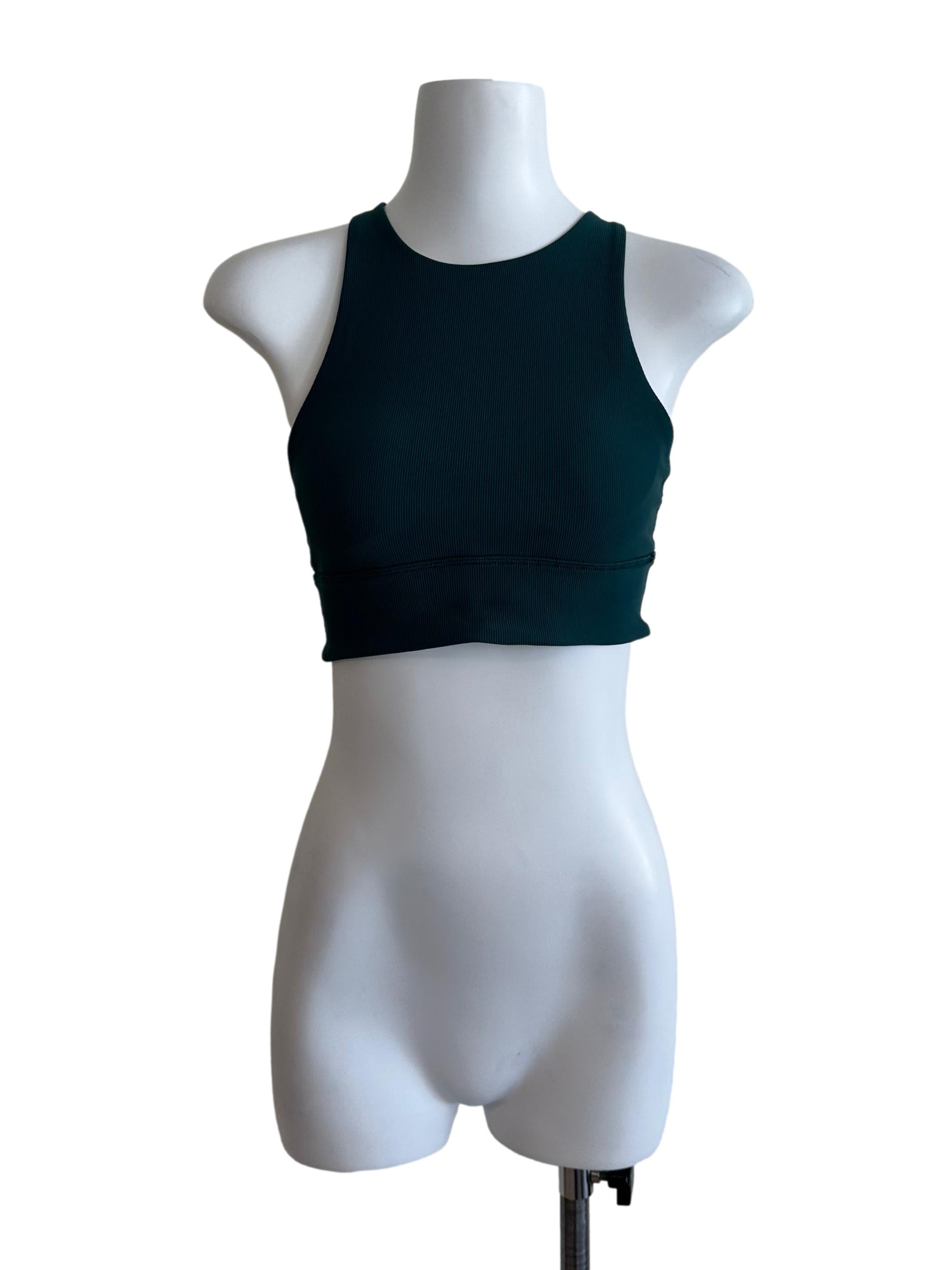 Teal Green Back Overlap Textured Tank Top