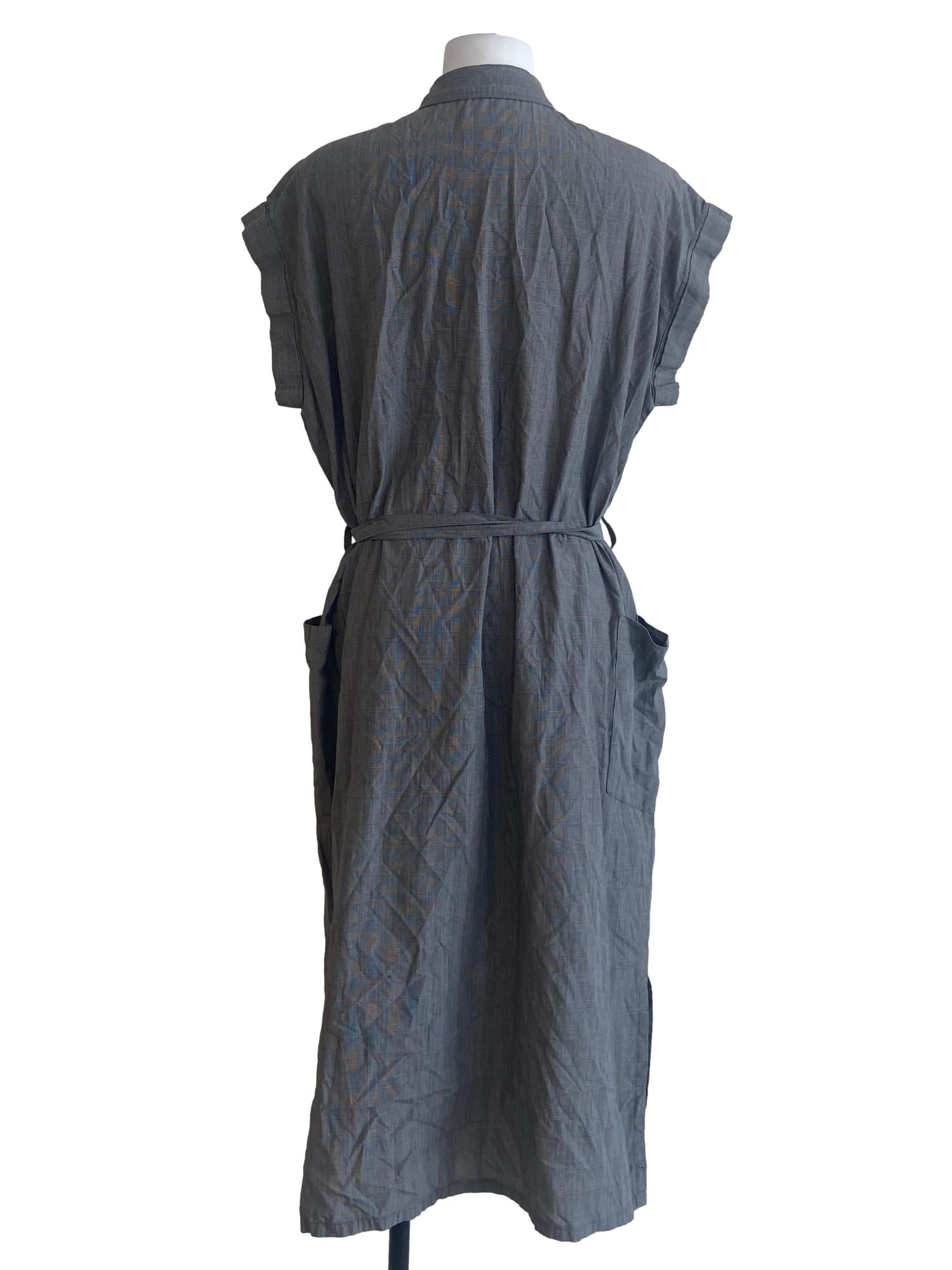 Black Tartan Button Down Shirt Dress