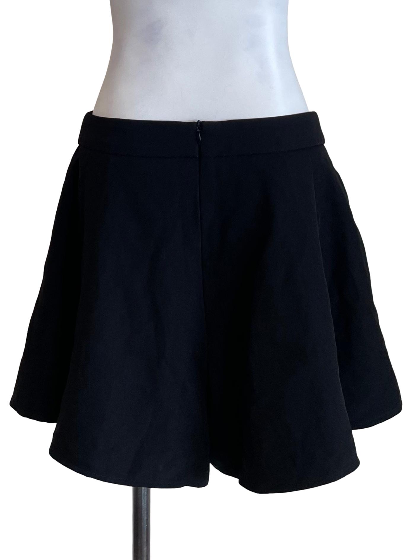 Black Pleated Flip Shorts