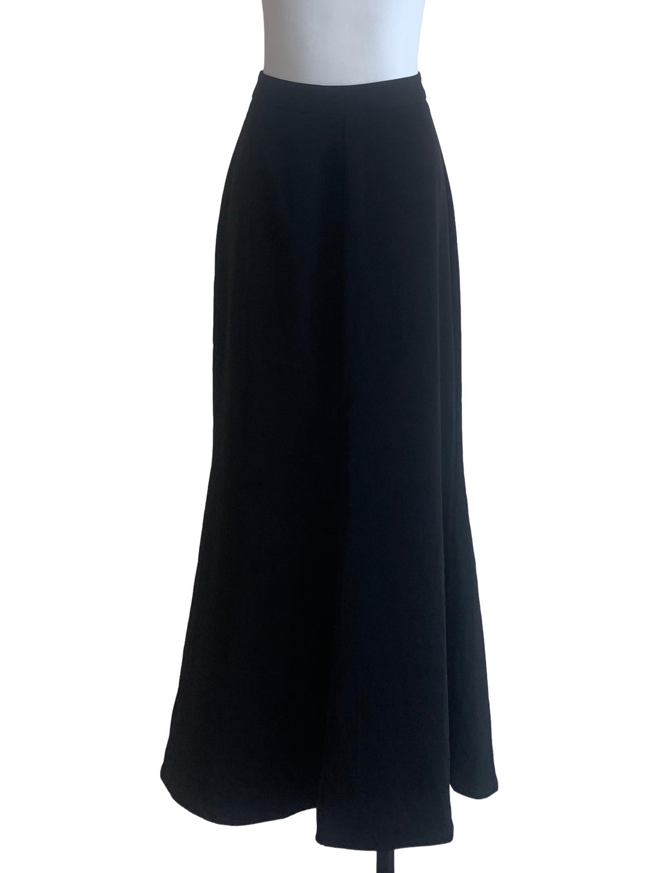 Charcoal Black Bias Long Skirt