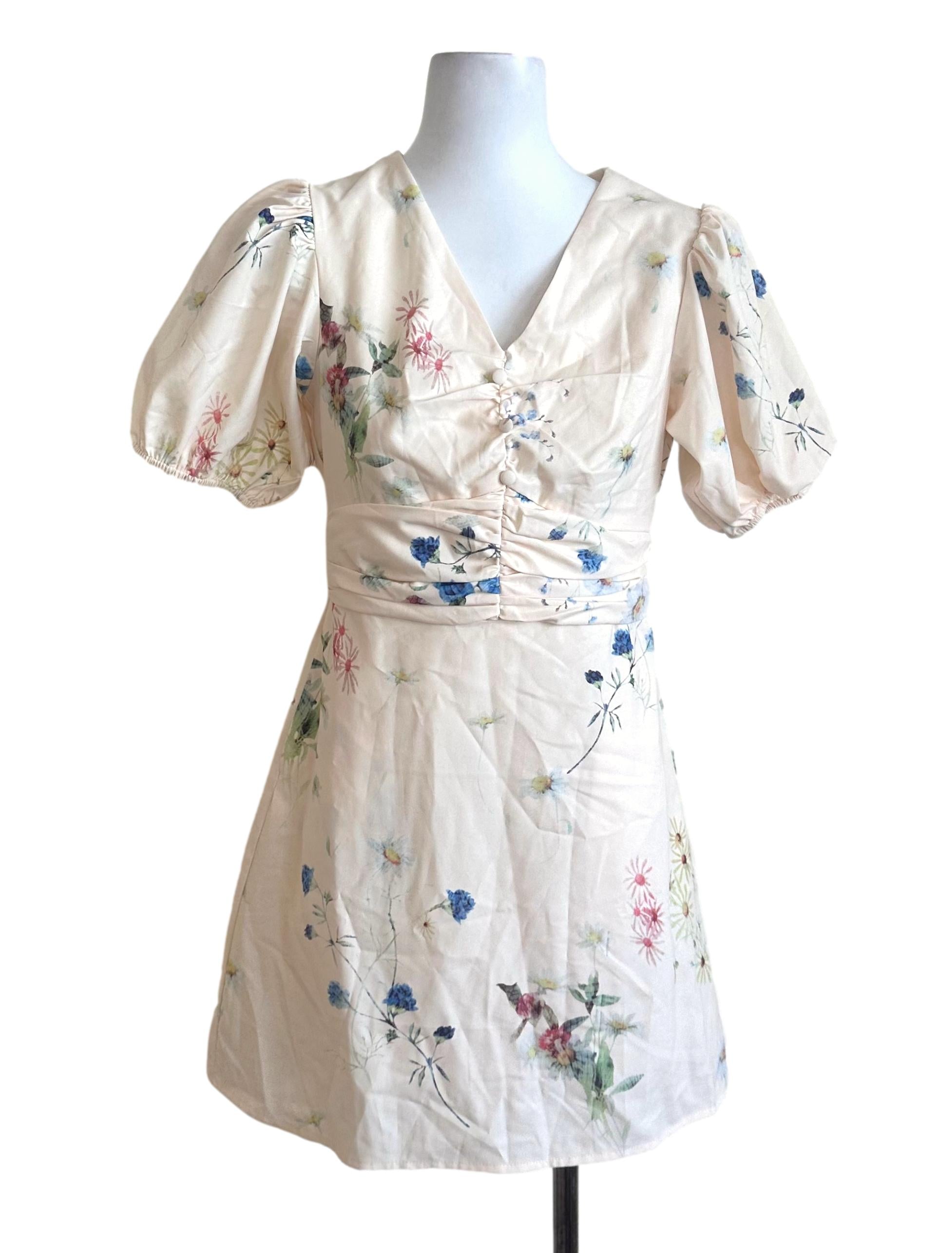 Peach Beige Pattern Dress