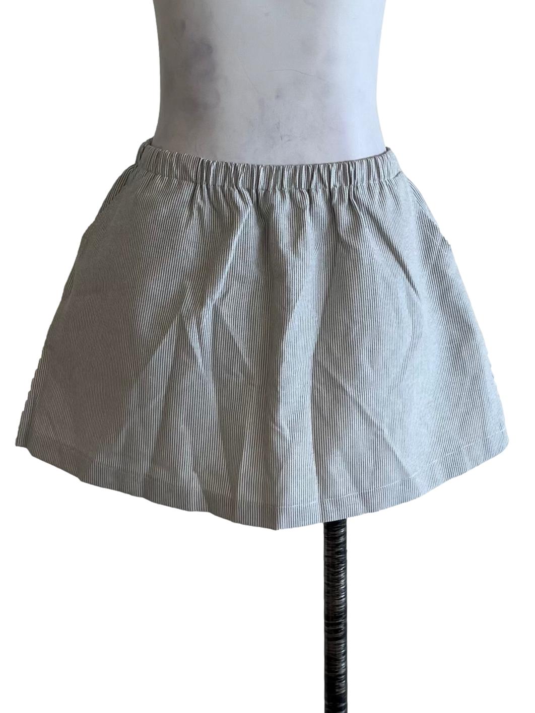 White Bengal Stripe Mini Skirt