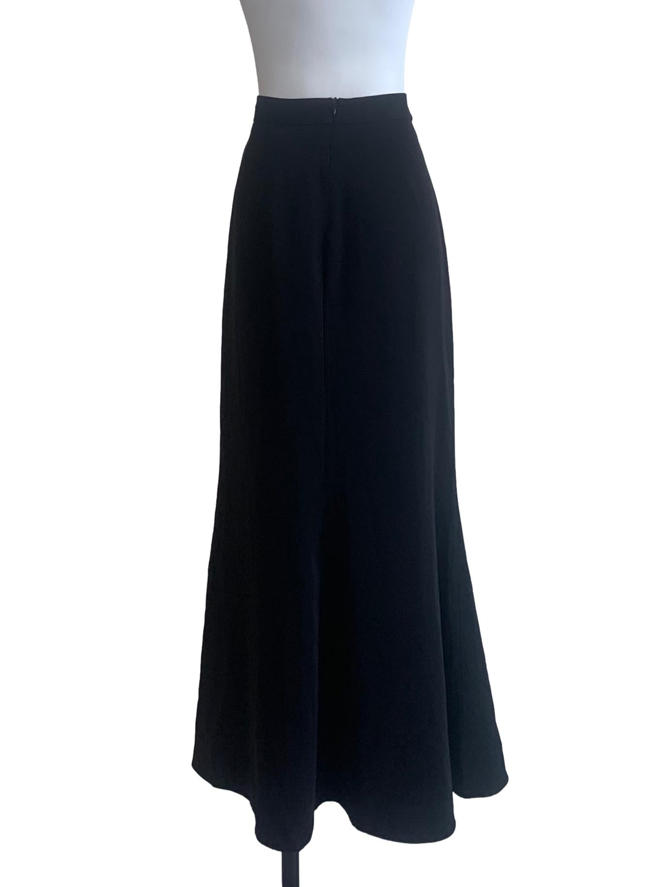 Charcoal Black Bias Long Skirt