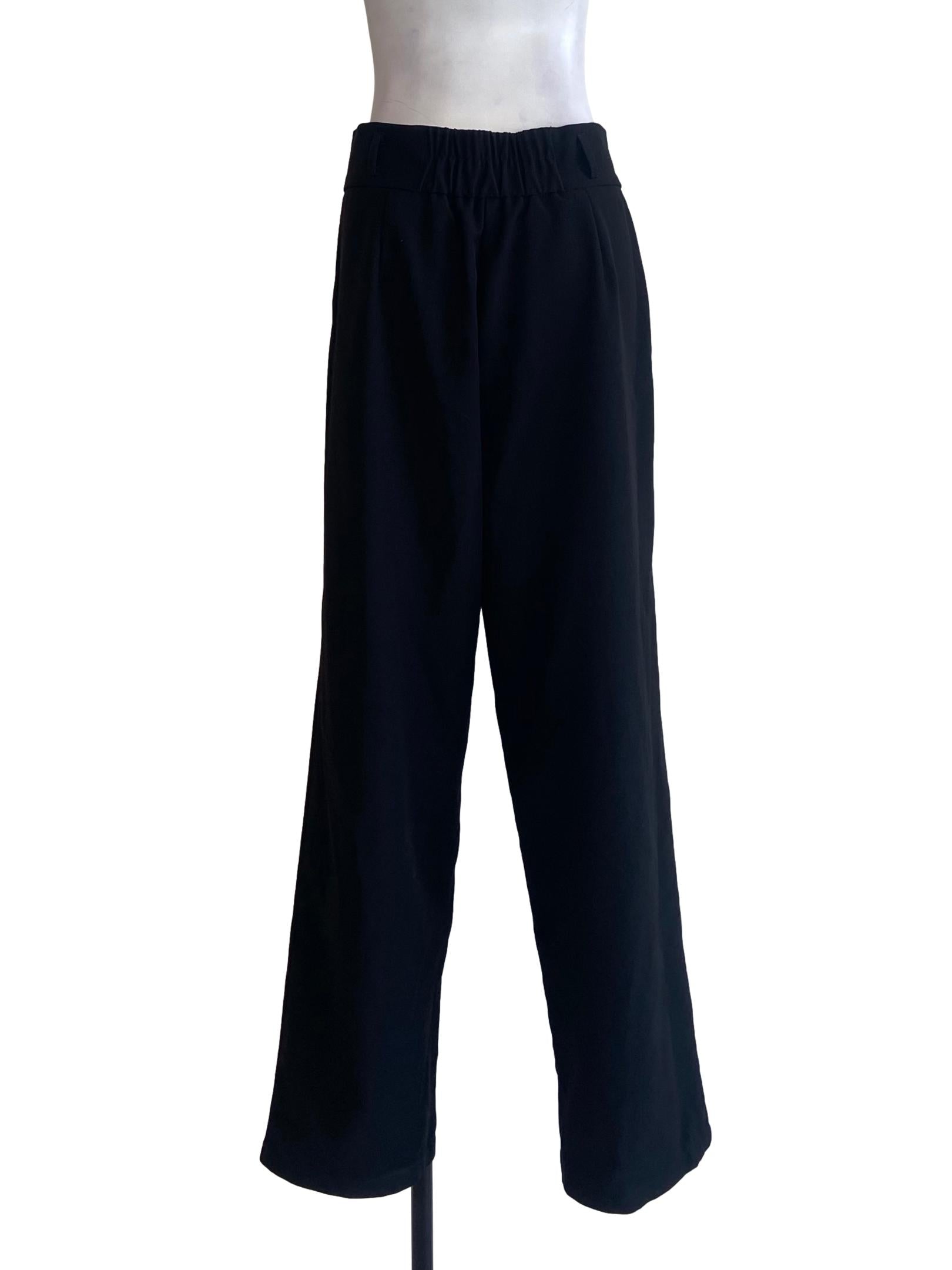 Black Twill Formal Straight Pants