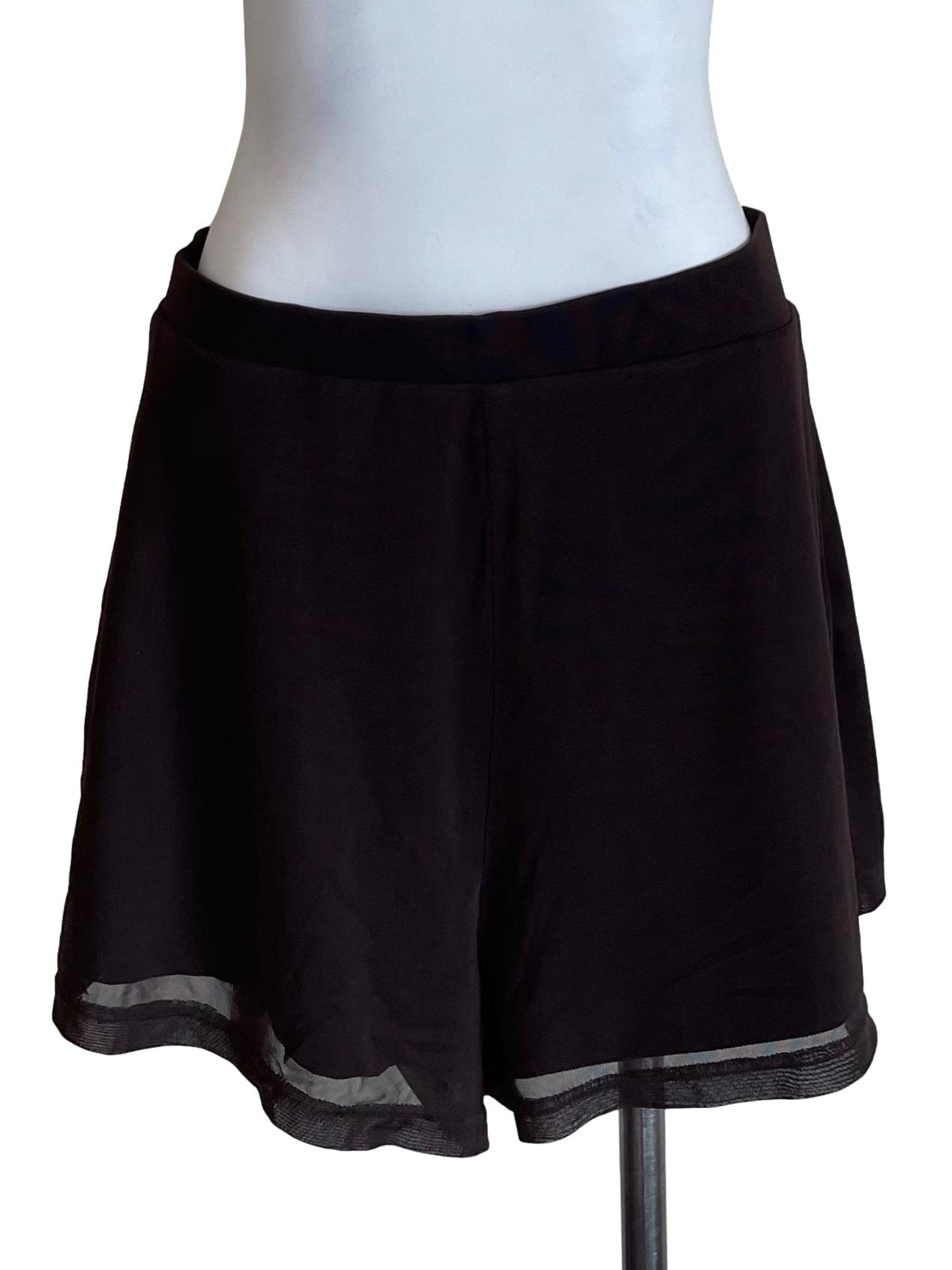 Dark Chocolate Mesh A-Line Shorts