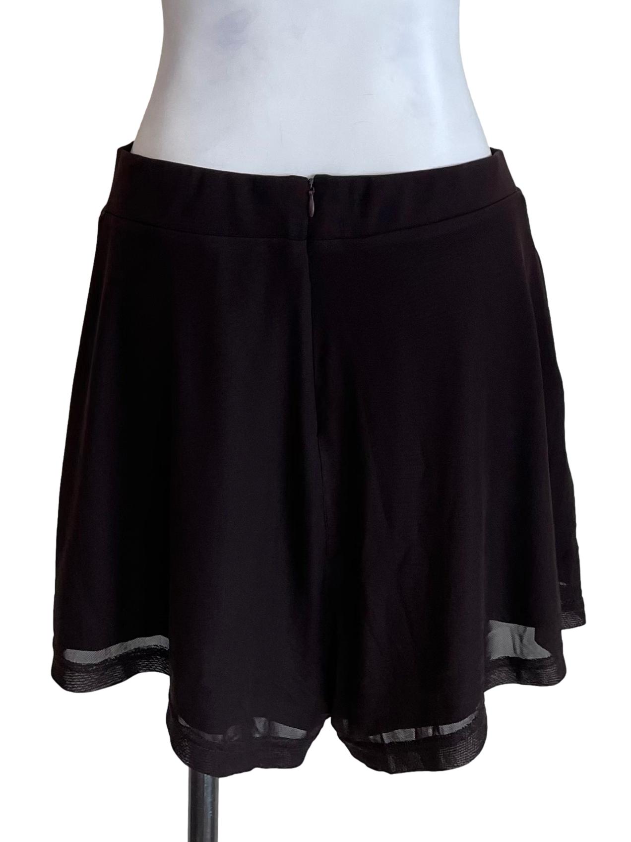 Dark Chocolate Mesh A-Line Shorts