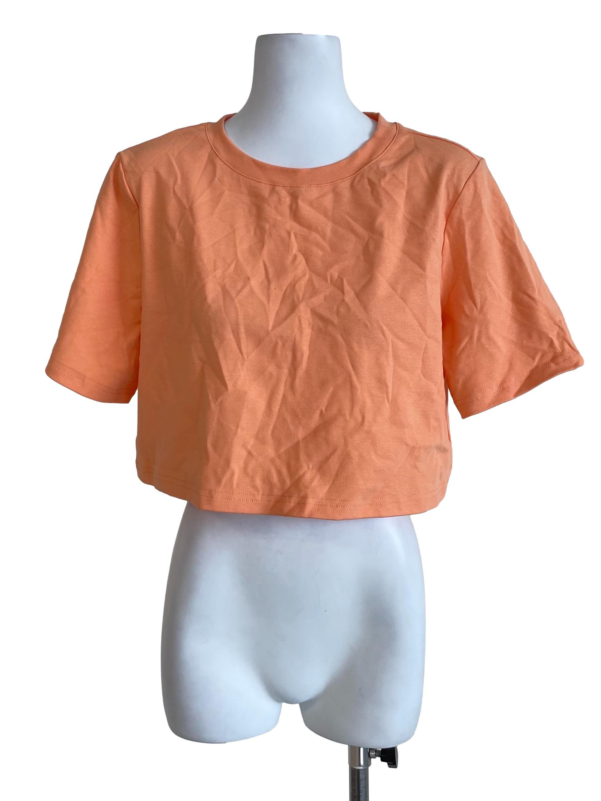 Bright Orange Basic Cropped Top