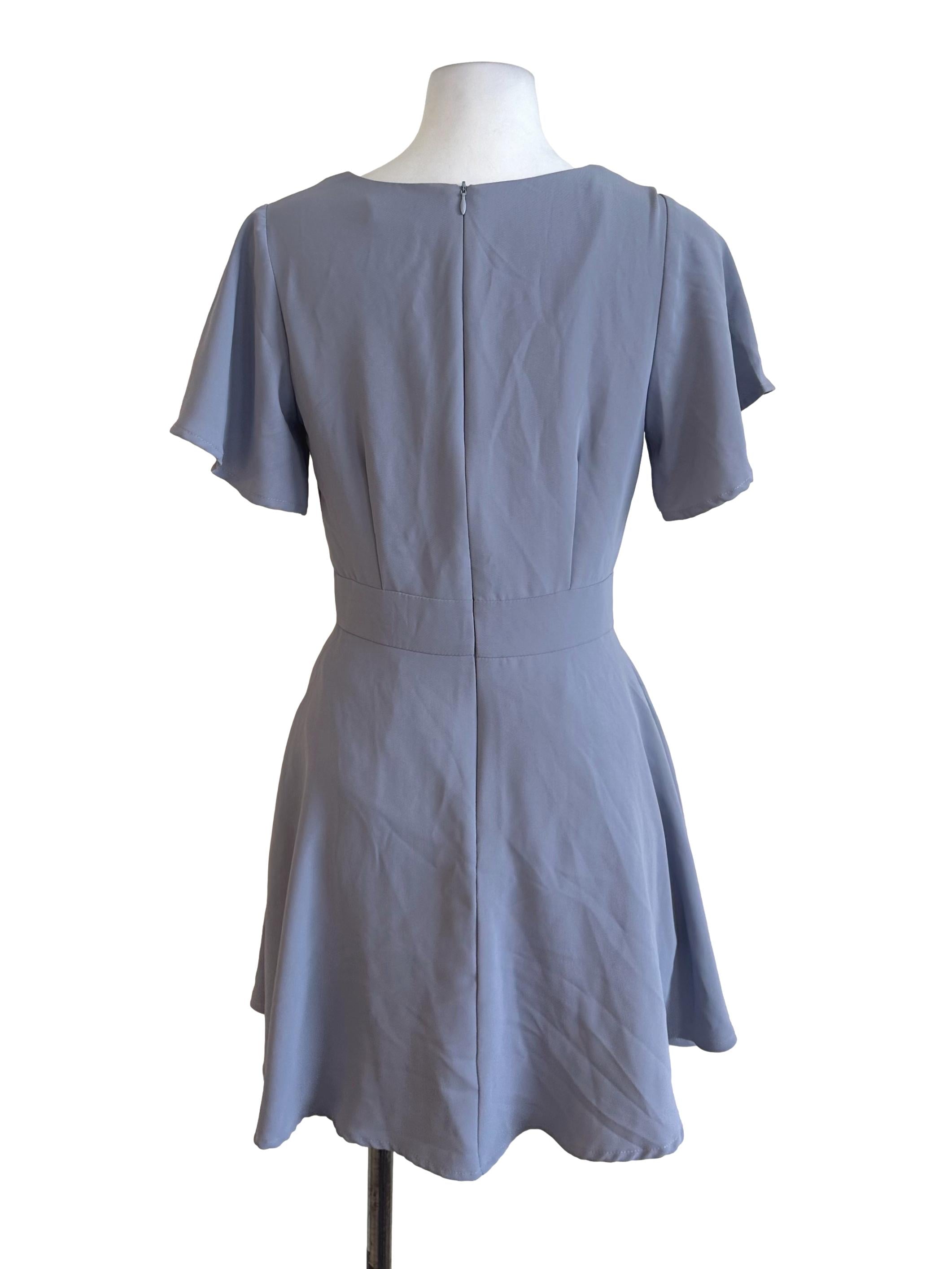 Dusty Blue Plain Dress