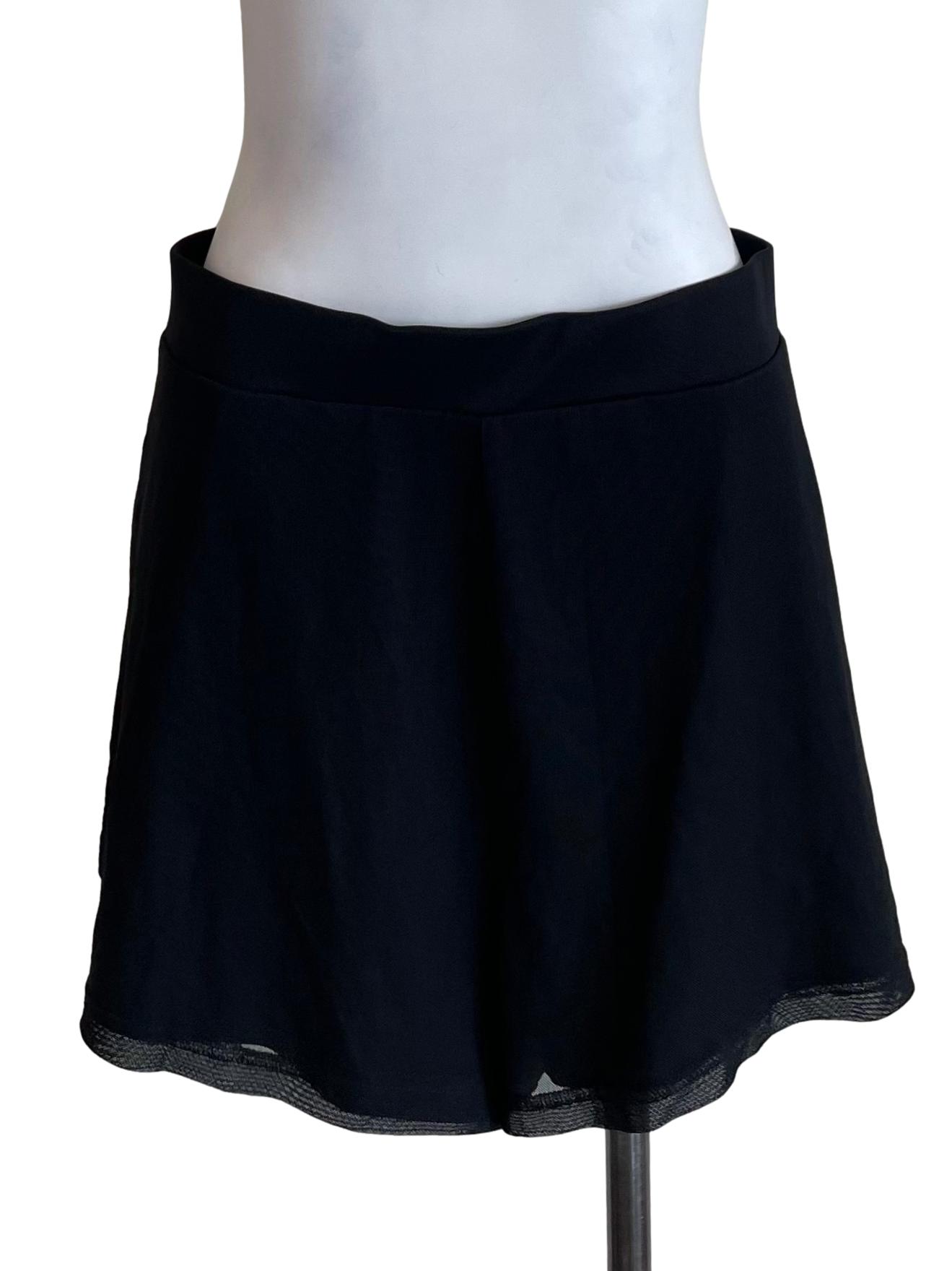 Black Mesh A-Line Shorts
