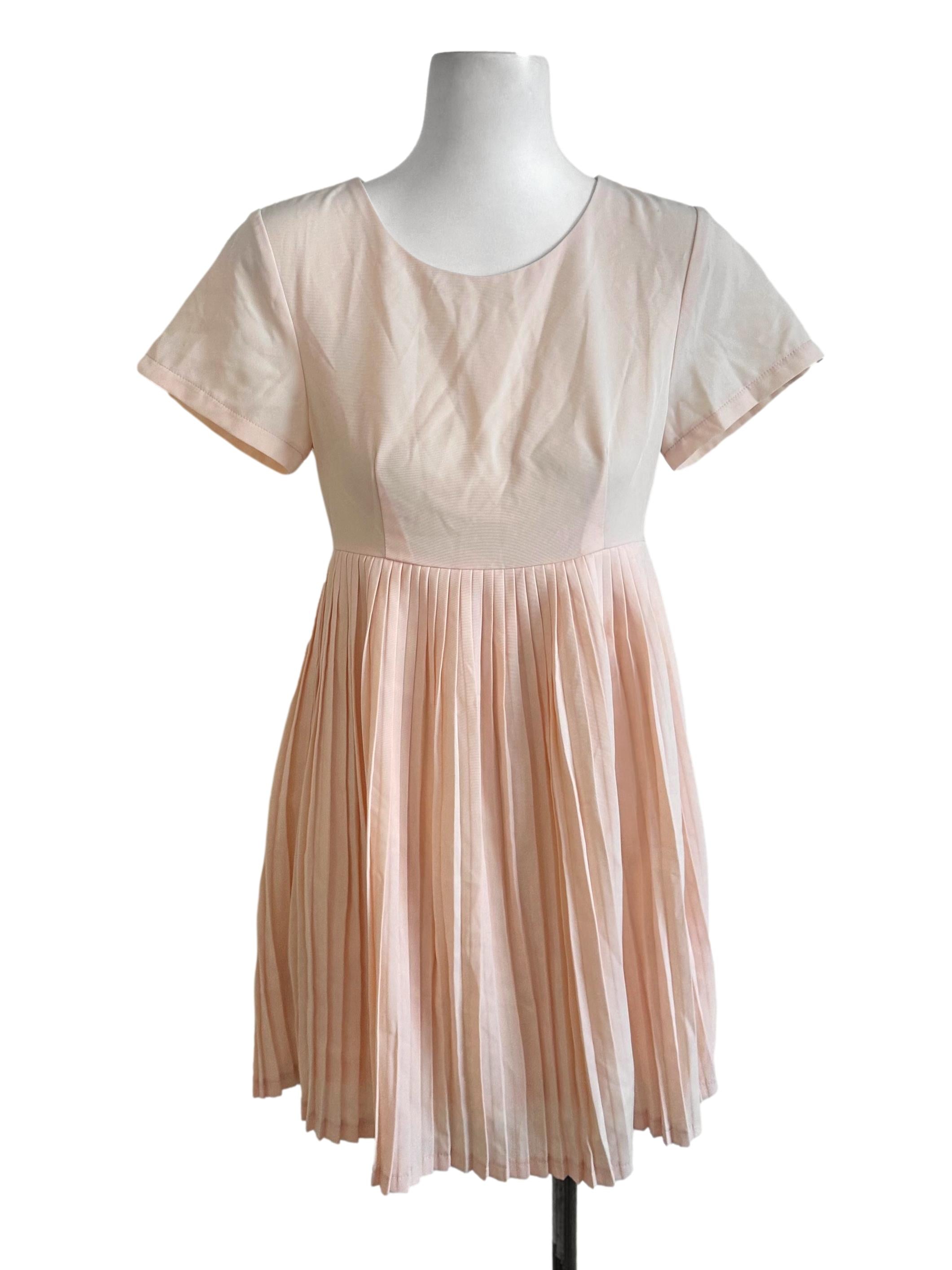 Light Orange Pleated Dress