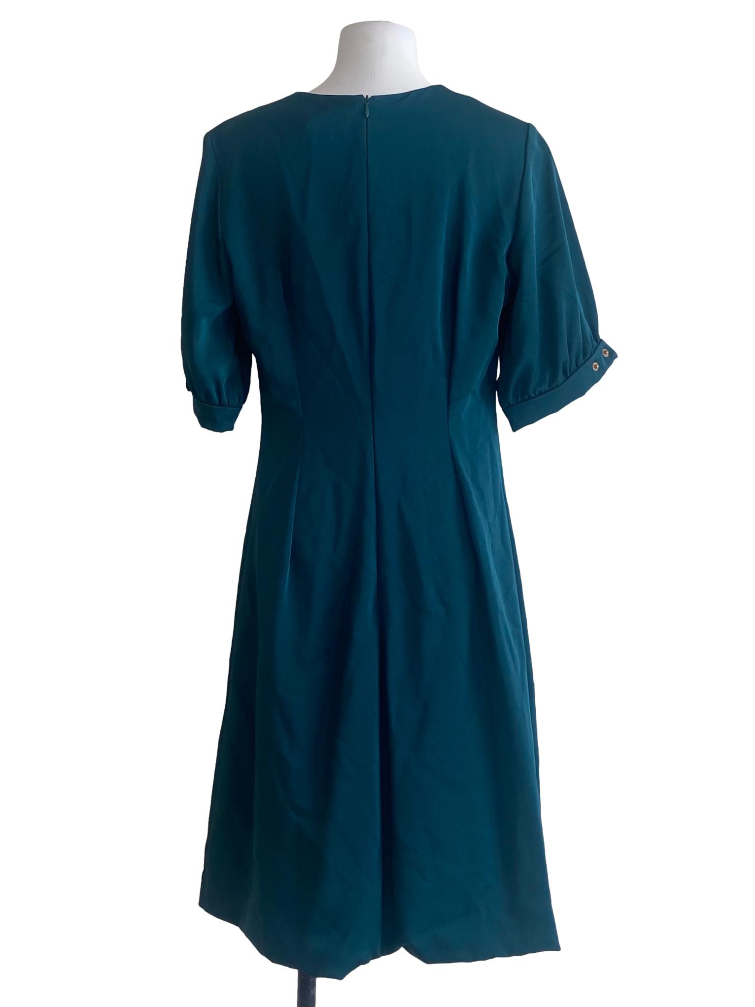 Ocean Blue Asymmetric V-Neck Dress