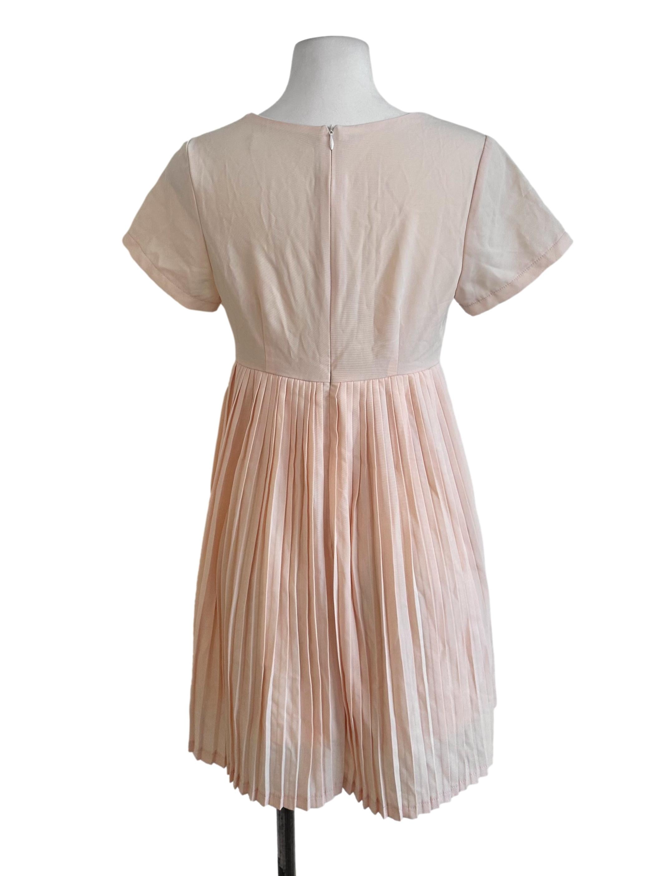 Light Orange Pleated Dress