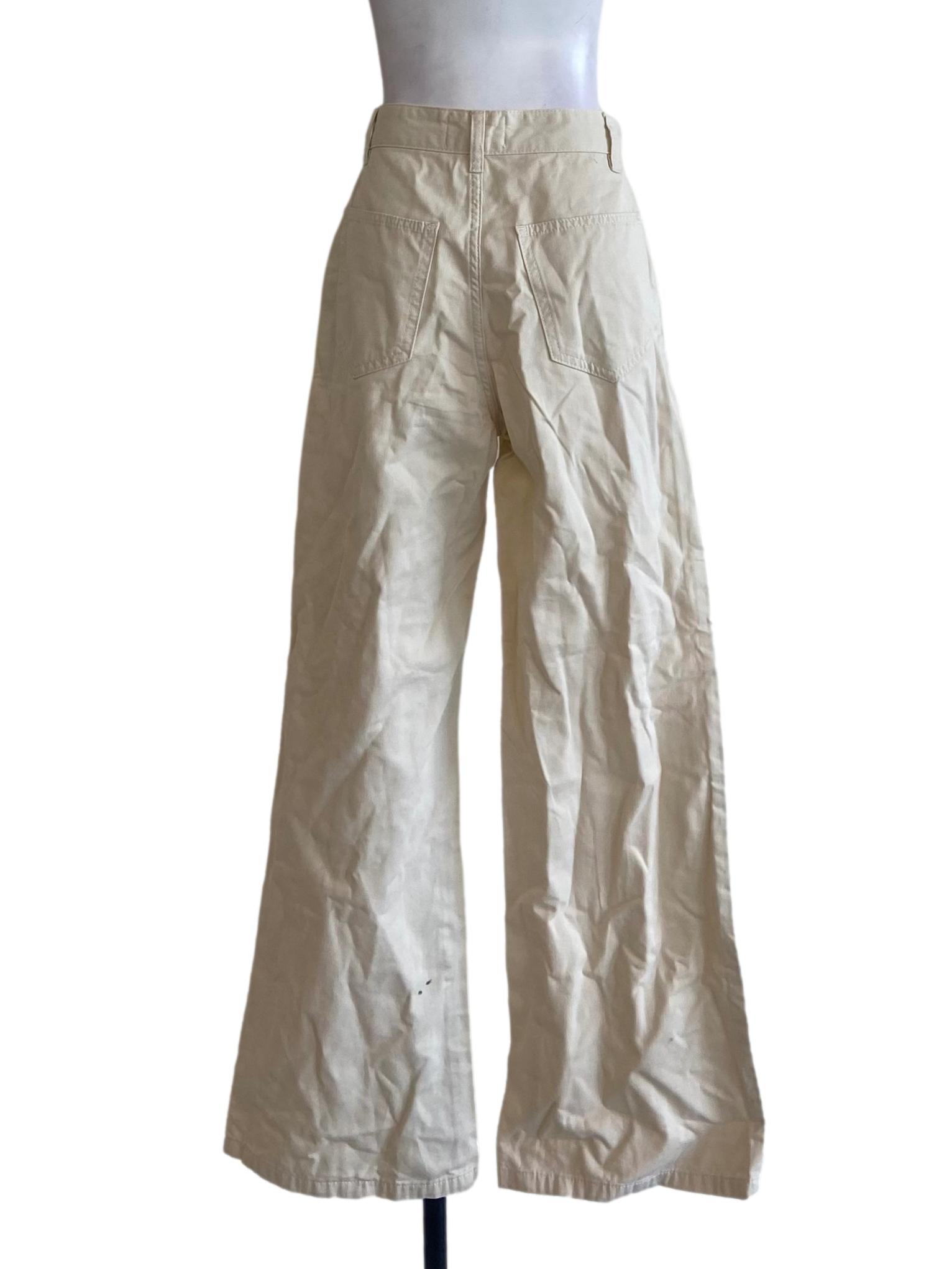 Cream Straight Formal Pants