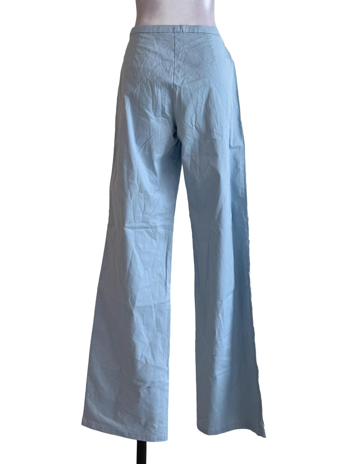 Baby Blue Straight Cut Long Pants