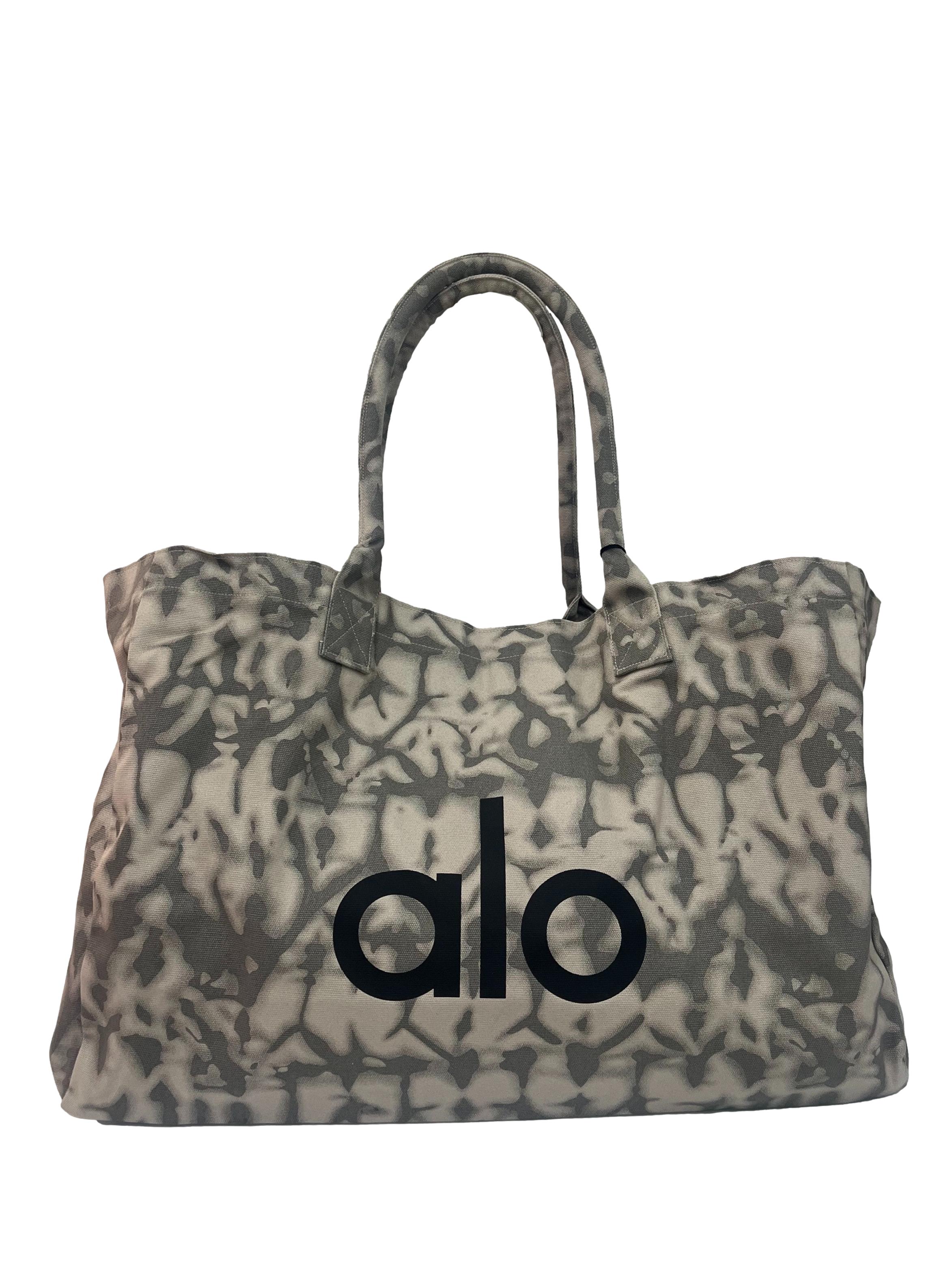 Grey Print Large Tote Bag