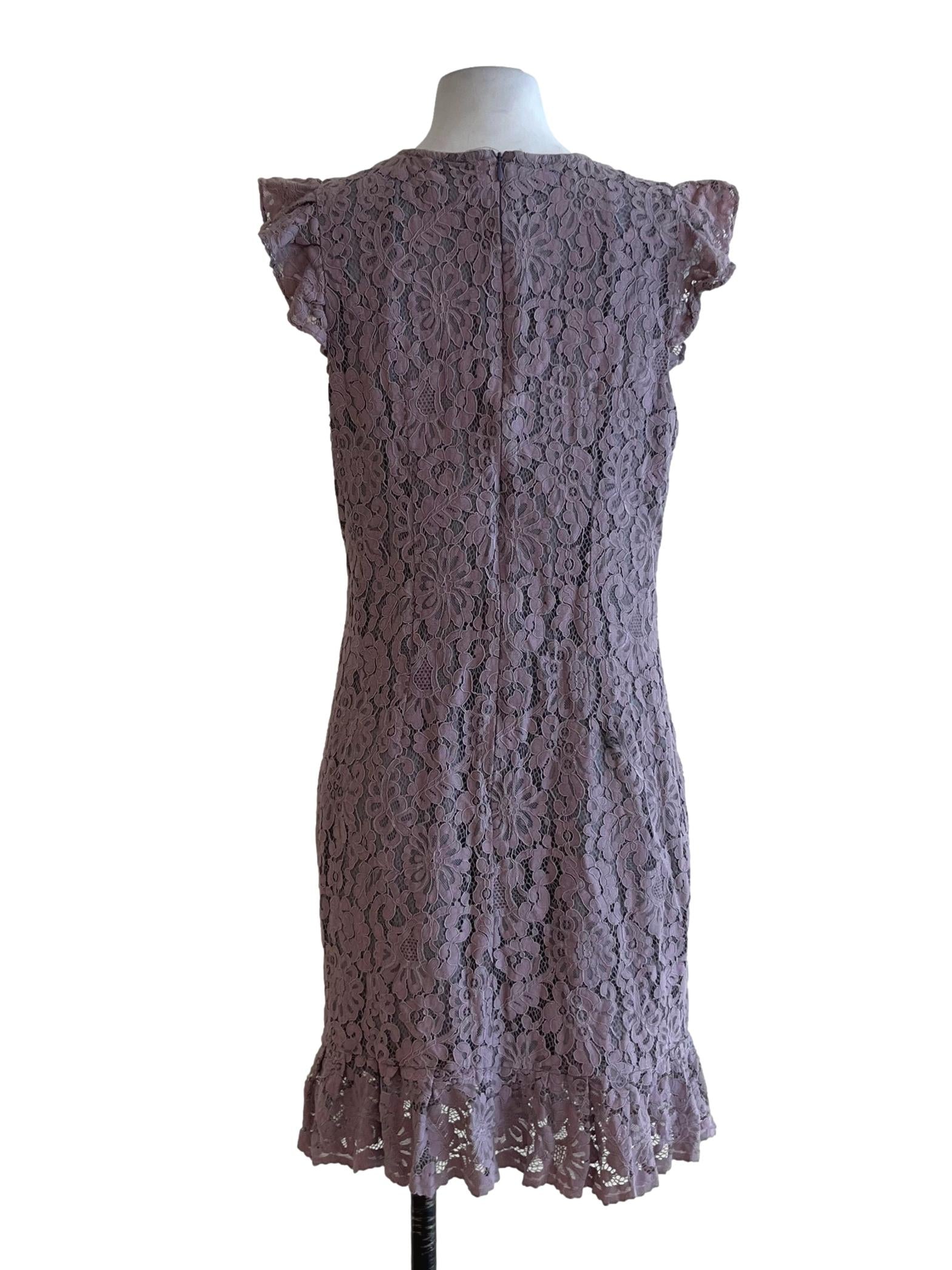 Heather Purple Lace Empire Dress
