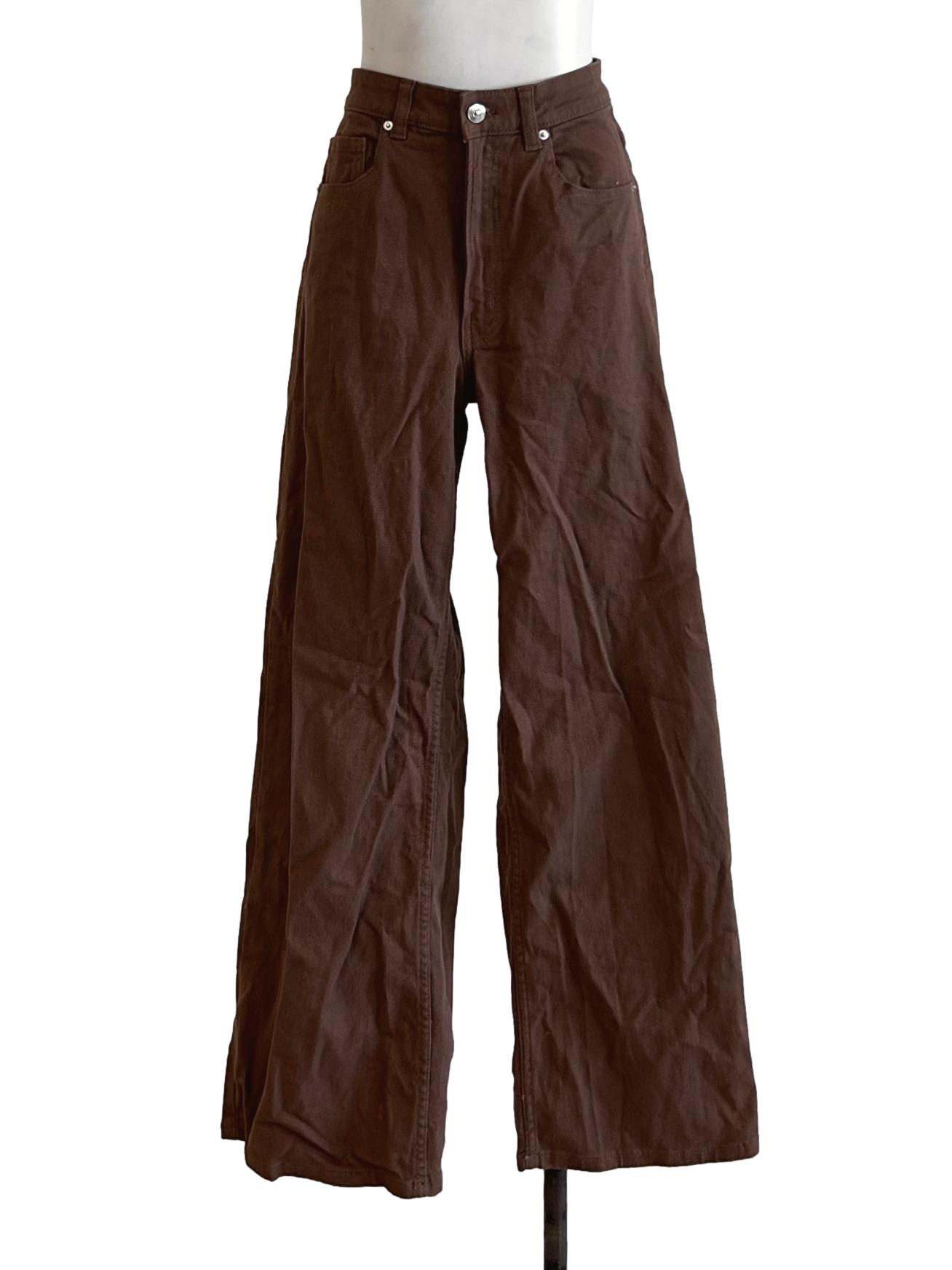 Brown High Waist Wide Leg Jeans