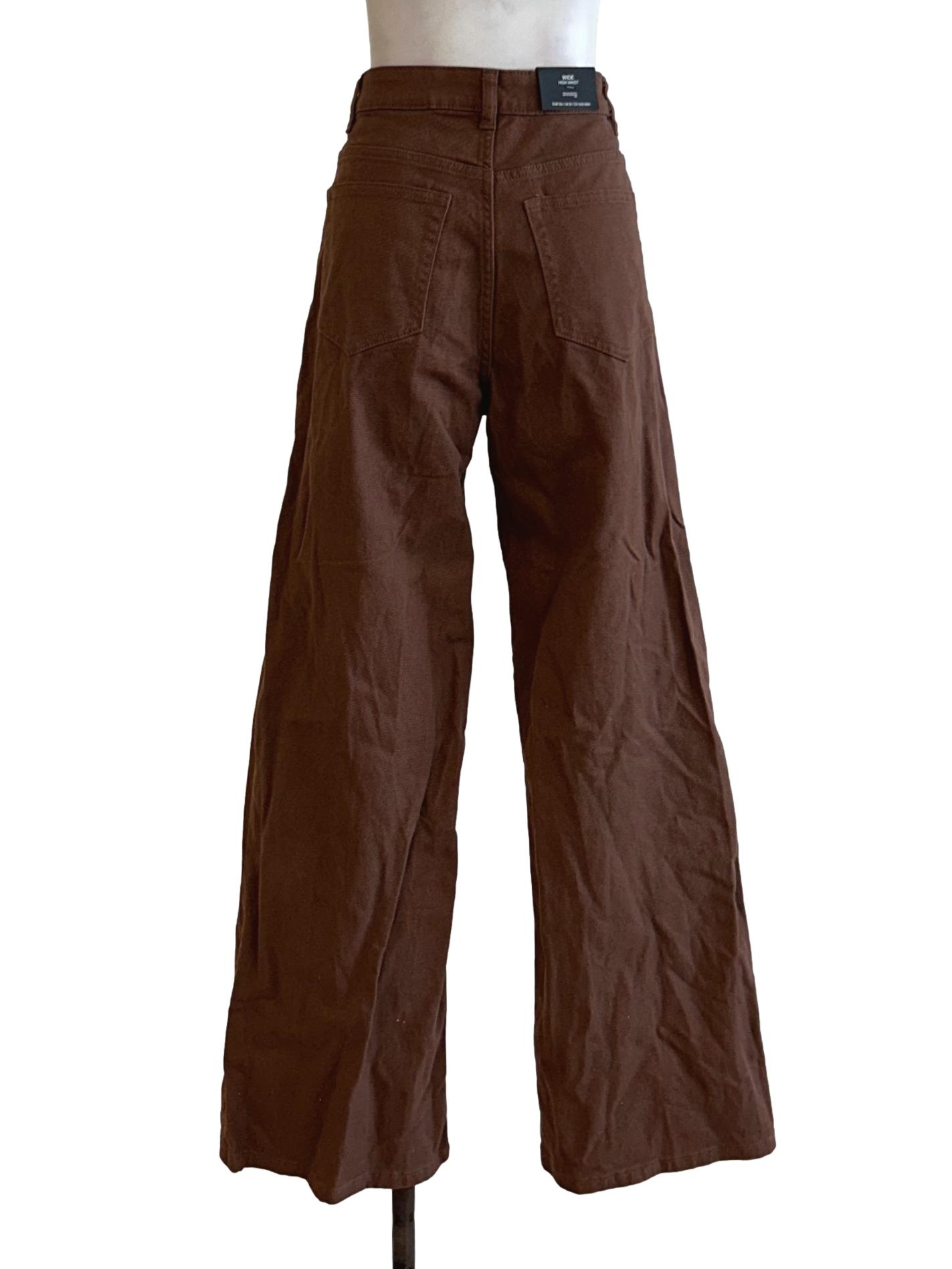 Brown High Waist Wide Leg Jeans