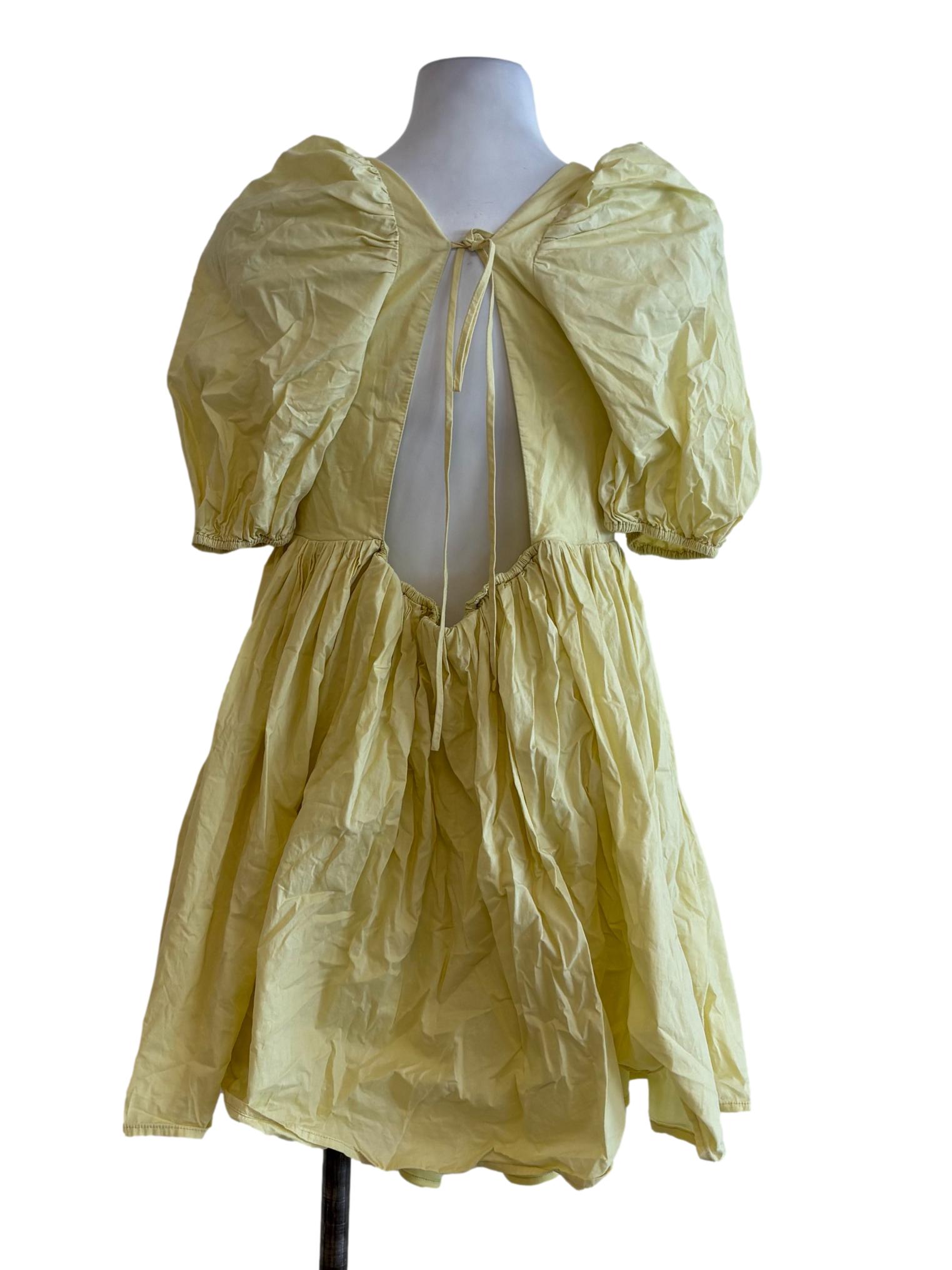 Banana Puffed Sleeves Dress