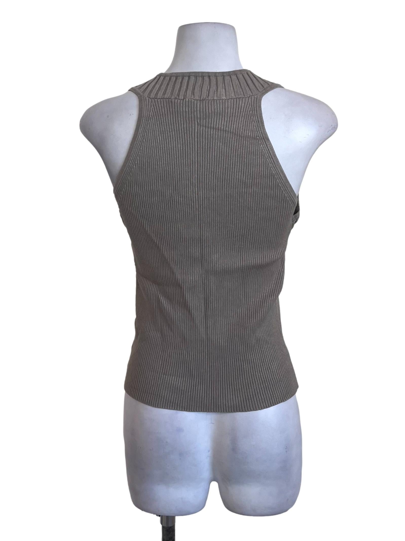 Olive Green Cardigan Tank Top LB